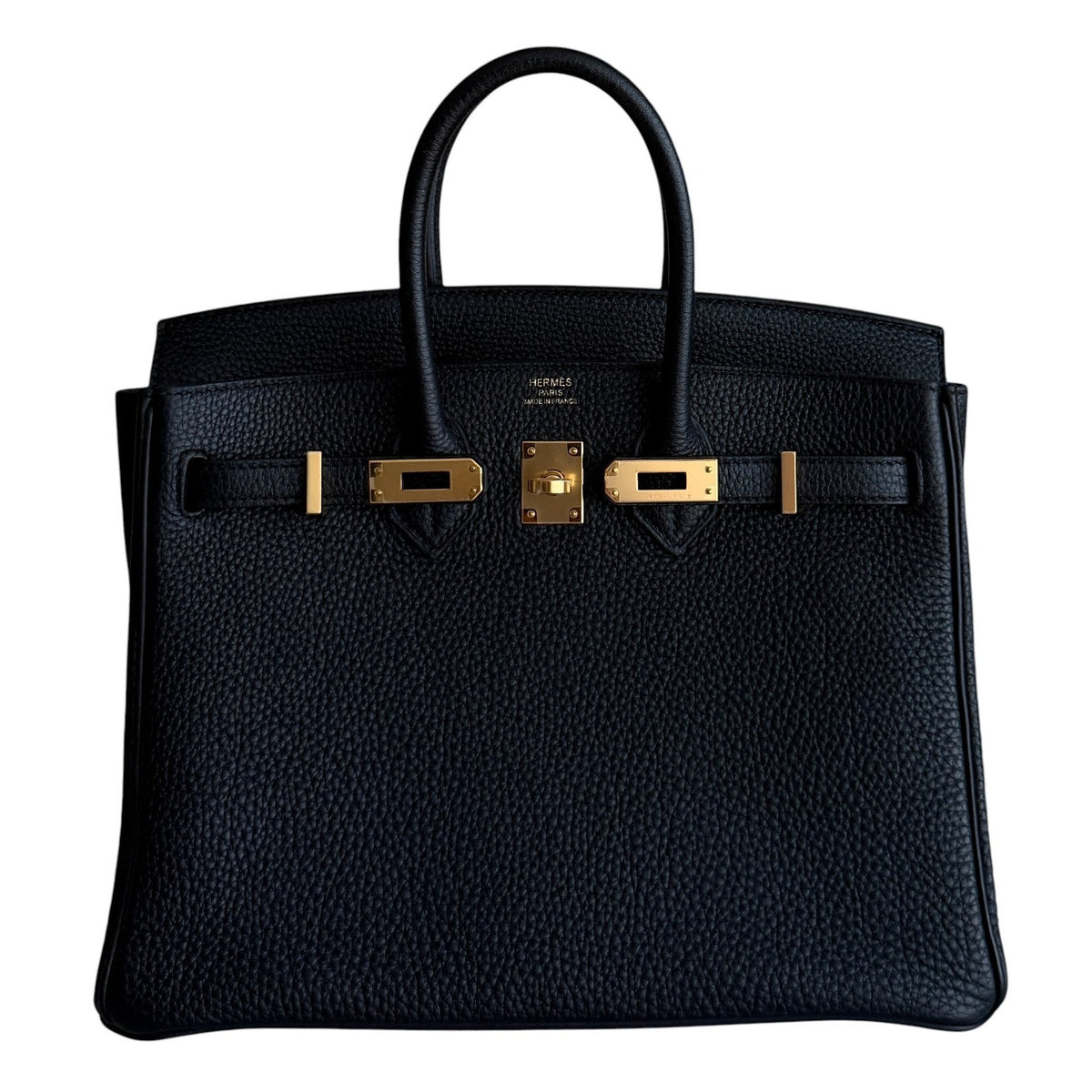 Hermes Birkin 25 Black Noir Togo Leather Gold Hardware RARE