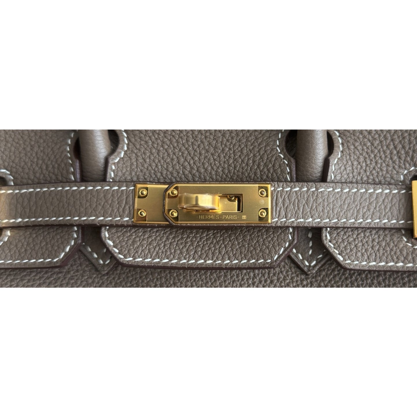Hermes Birkin 25 Etoupe Gray Togo Leather Gold Hardware Handbag