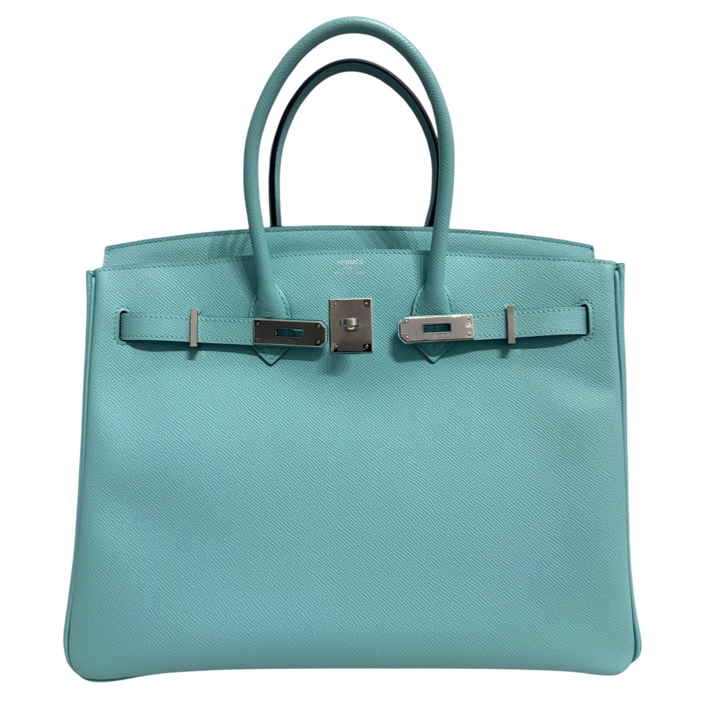 Hermes Birkin 35 Blue Atoll Epsom Leather Palladium Hardware RARE