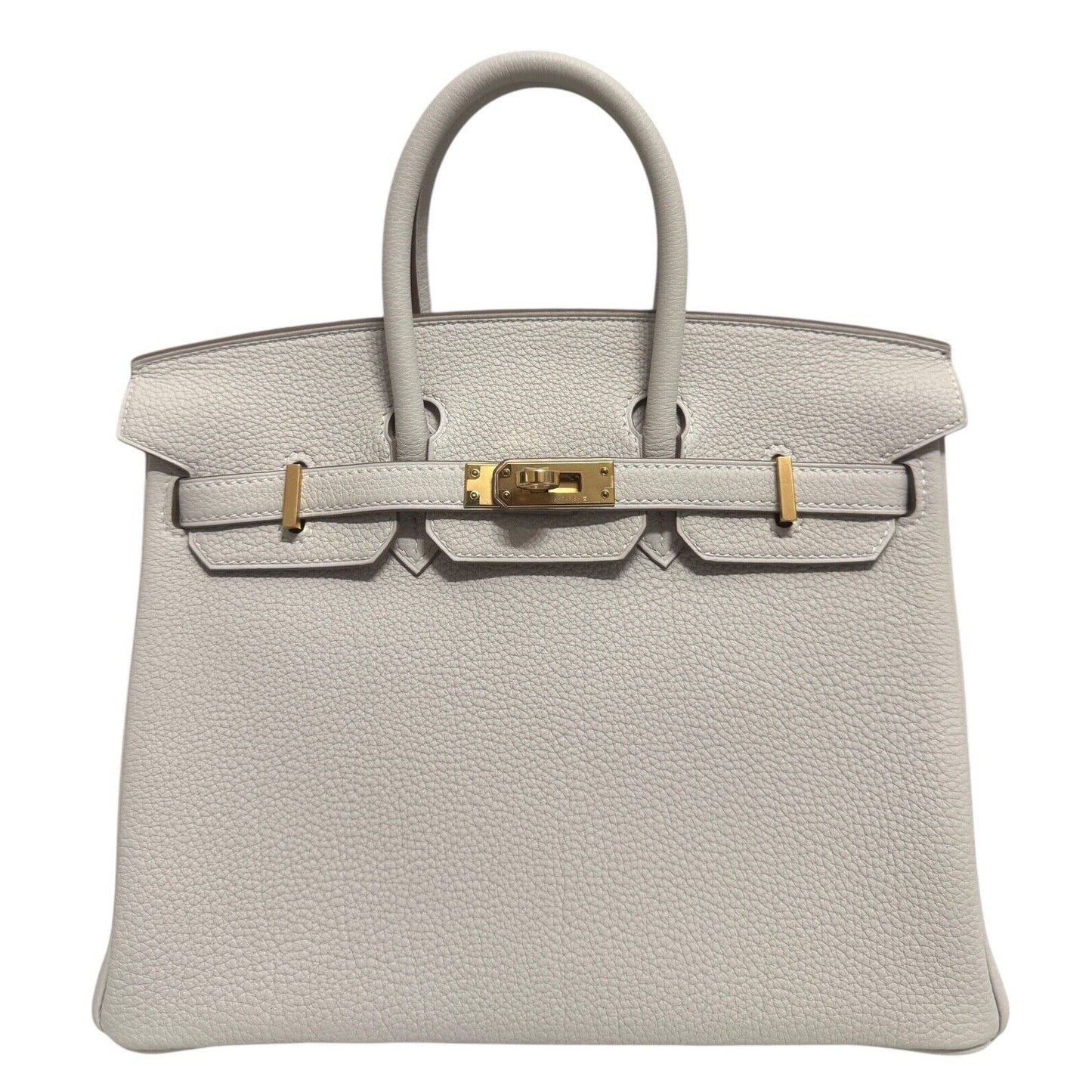 Hermes Birkin 25 Gris Perle Pearl Gray Togo Leather Gold Hardware Handbag 2024