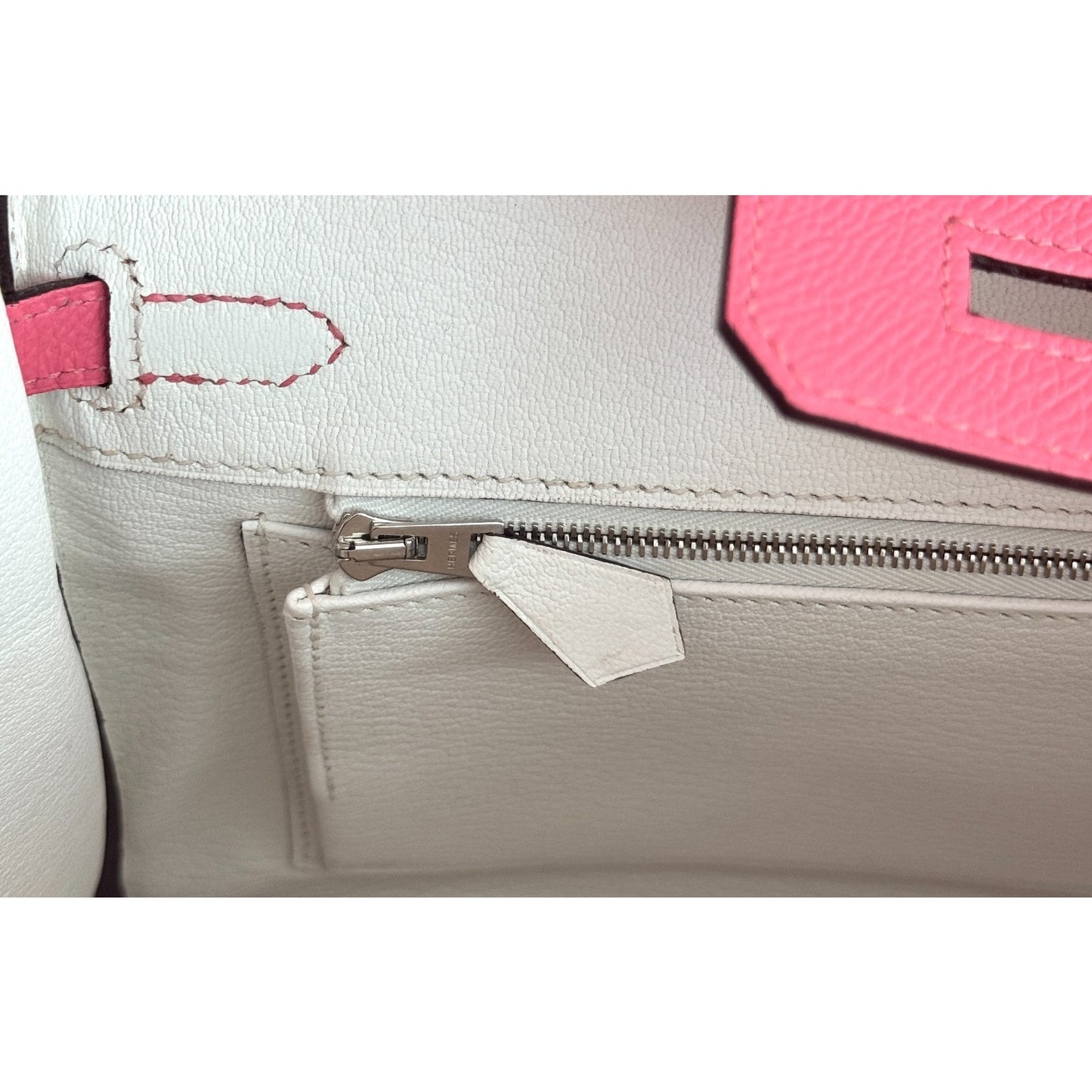 Hermes Birkin 25 Special Order Rose Azalee White Epsom Leather Palladium Hardwar