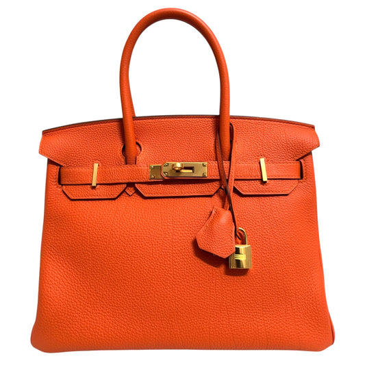 Hermes Birkin 30 Orange Togo Leather Gold Hardware Classic