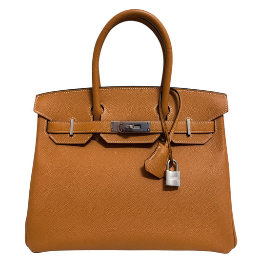 Hermes Birkin 30 Toffee Tan Camel Epsom Leather Palladium Hardware