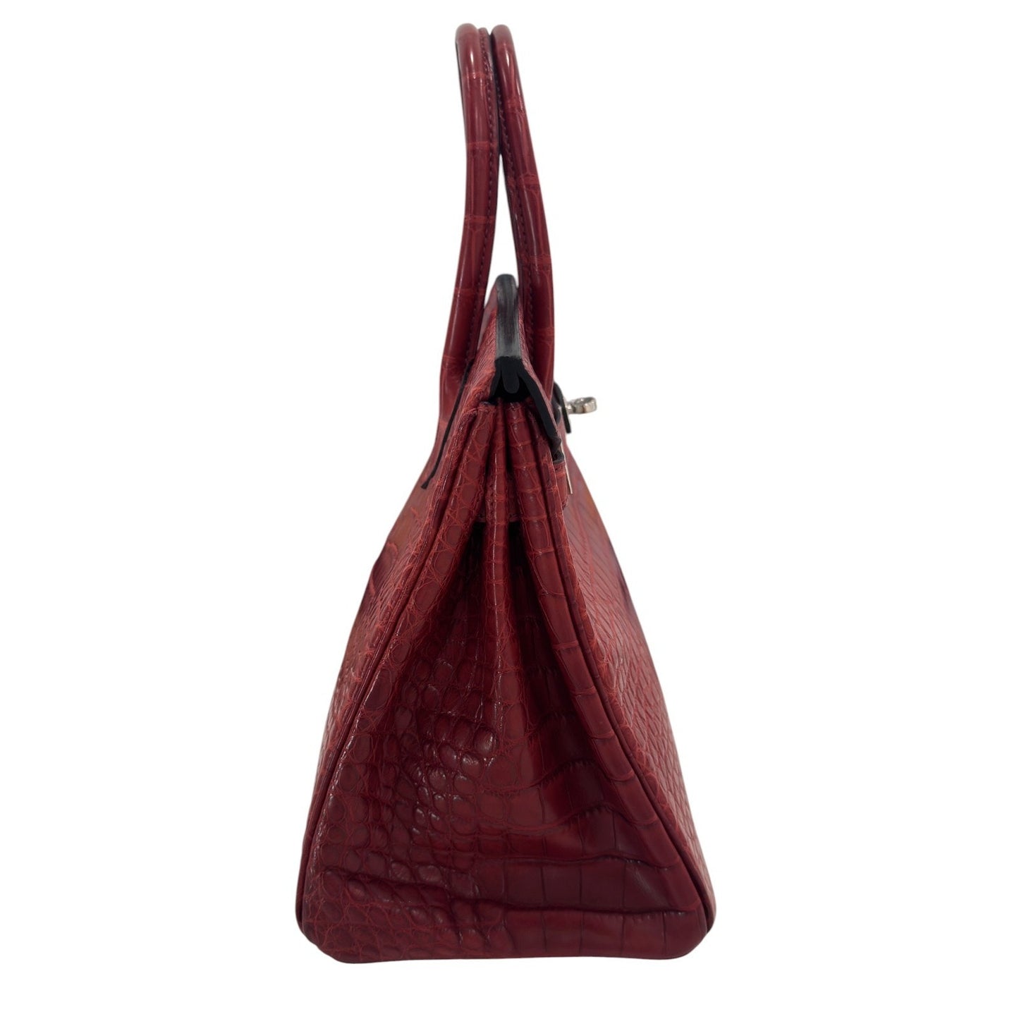 Hermes Birkin 30 Rouge H Red Matte Alligator Leather Palladium Hardware