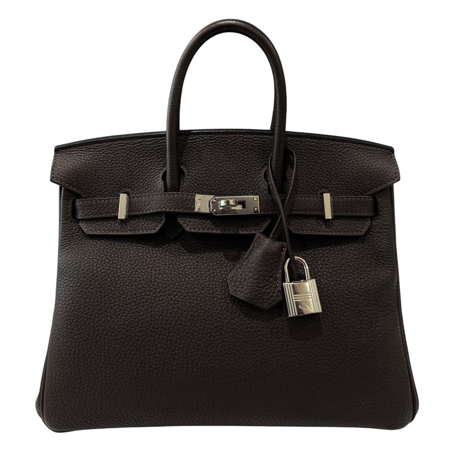 Hermes Birkin 25 Verso Ebene Brown Caramel Togo Leather Palladium Hardware Rare