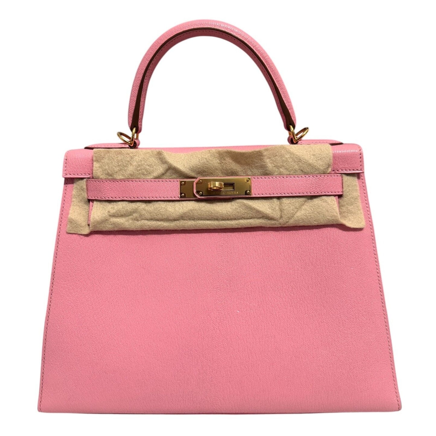 Hermes Kelly 28 Sellier Rose Confetti Pink Chevre Leather Gold Hardware RARE