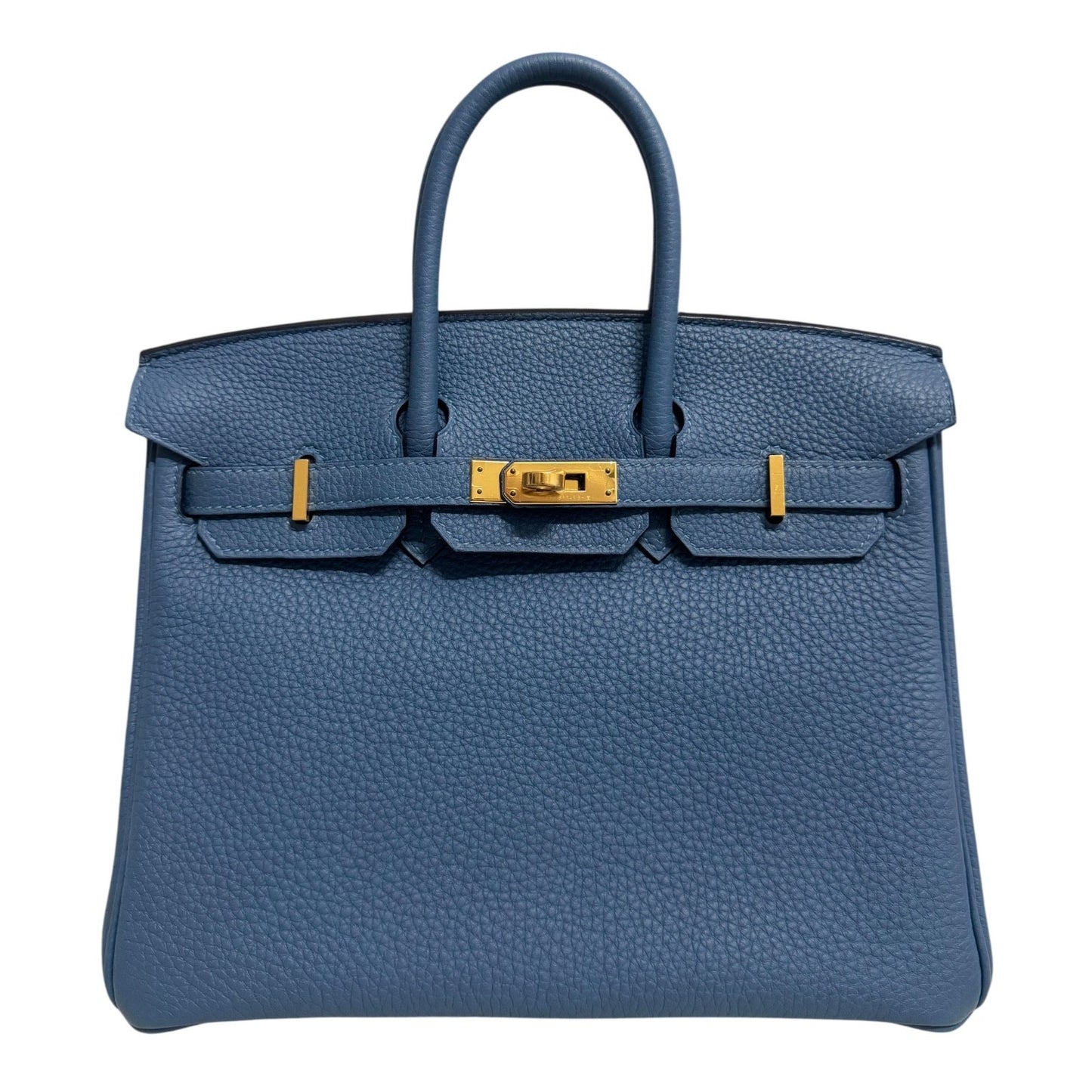 Hermes Birkin 25 Blue Azur Togo Leather Gold Hardware RARE
