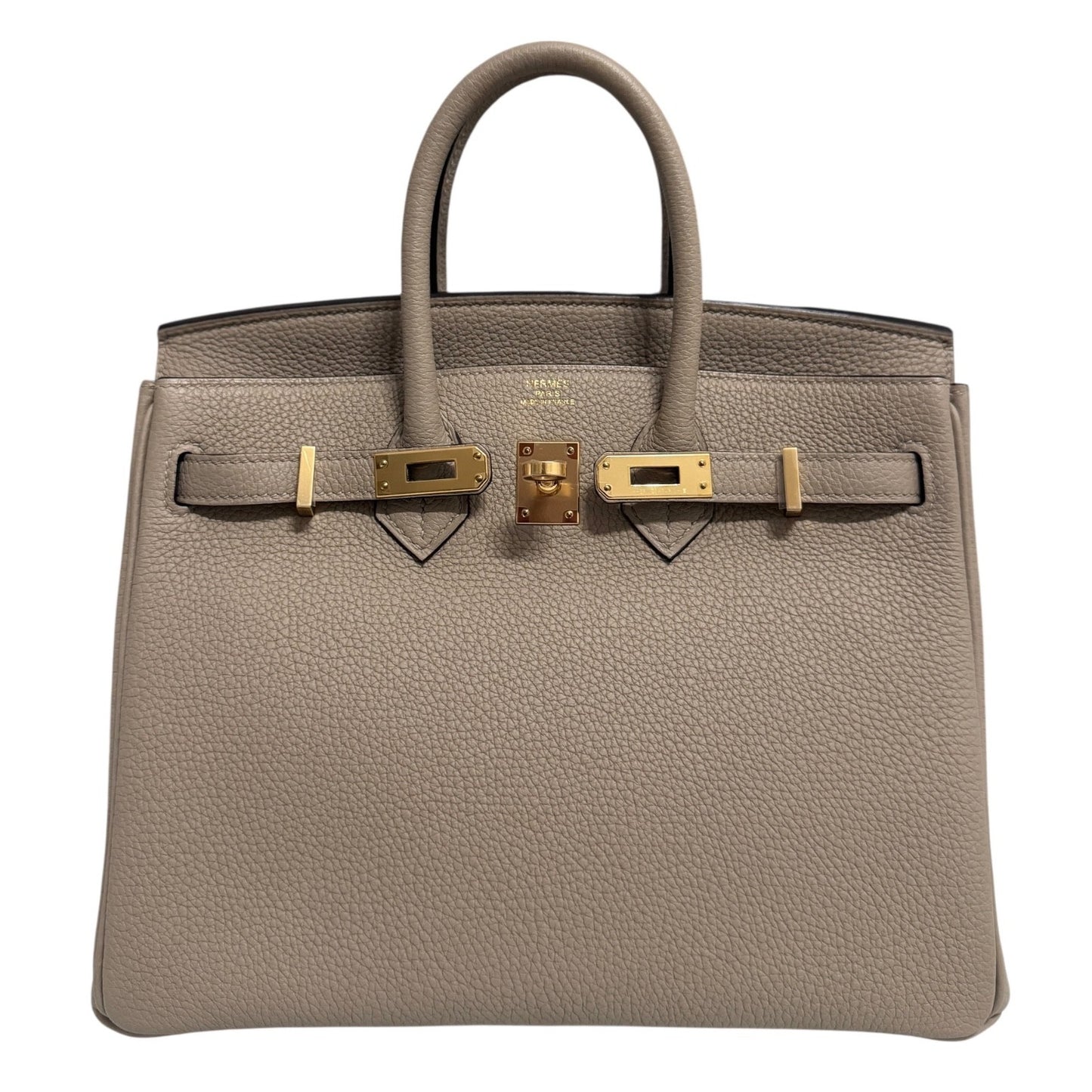 Hermes Birkin 25 Gris Tourterelle Gray Togo Leather Gold Hardware