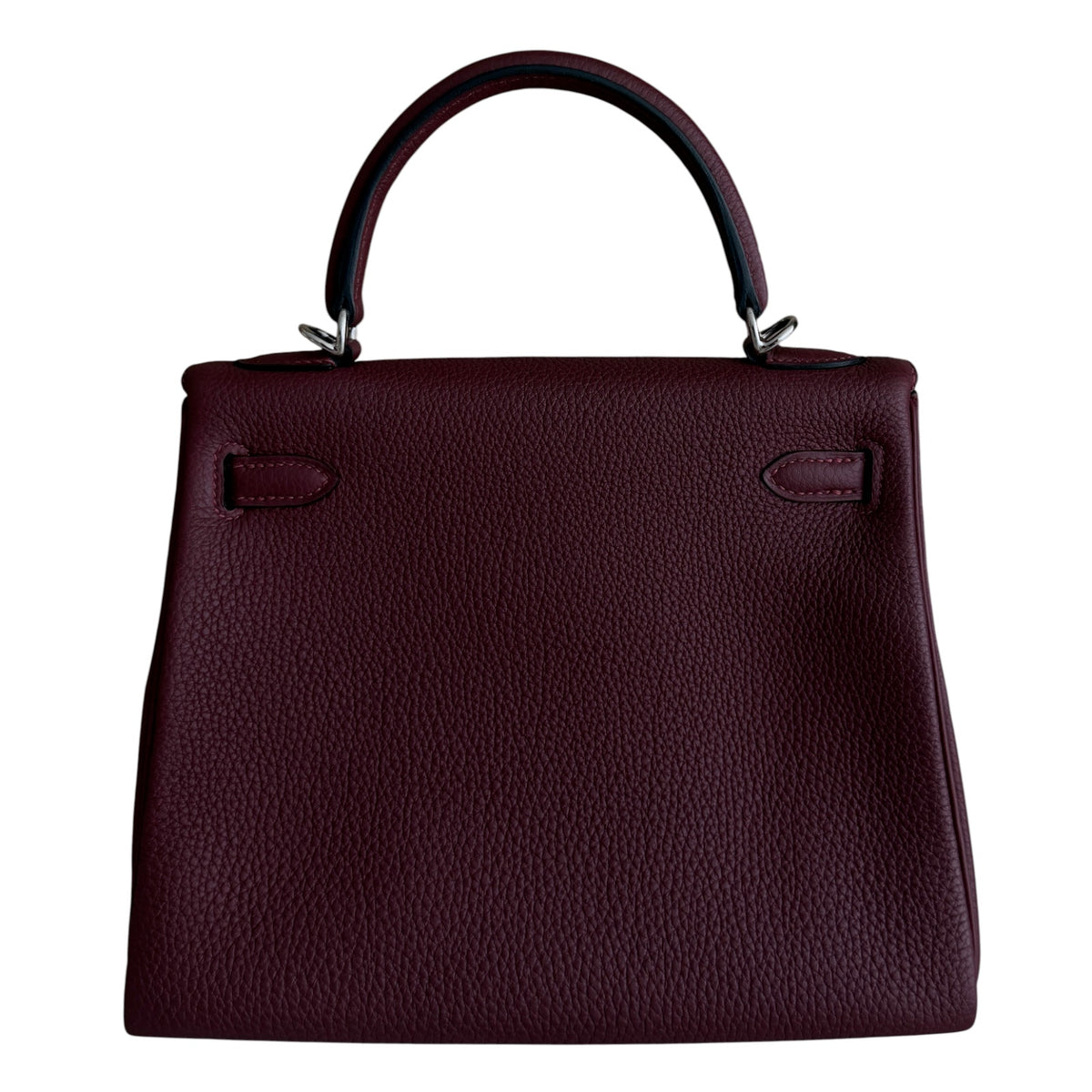 Hermes Kelly 25 Rouge H Red Togo Leather Palladium Hardware RARE