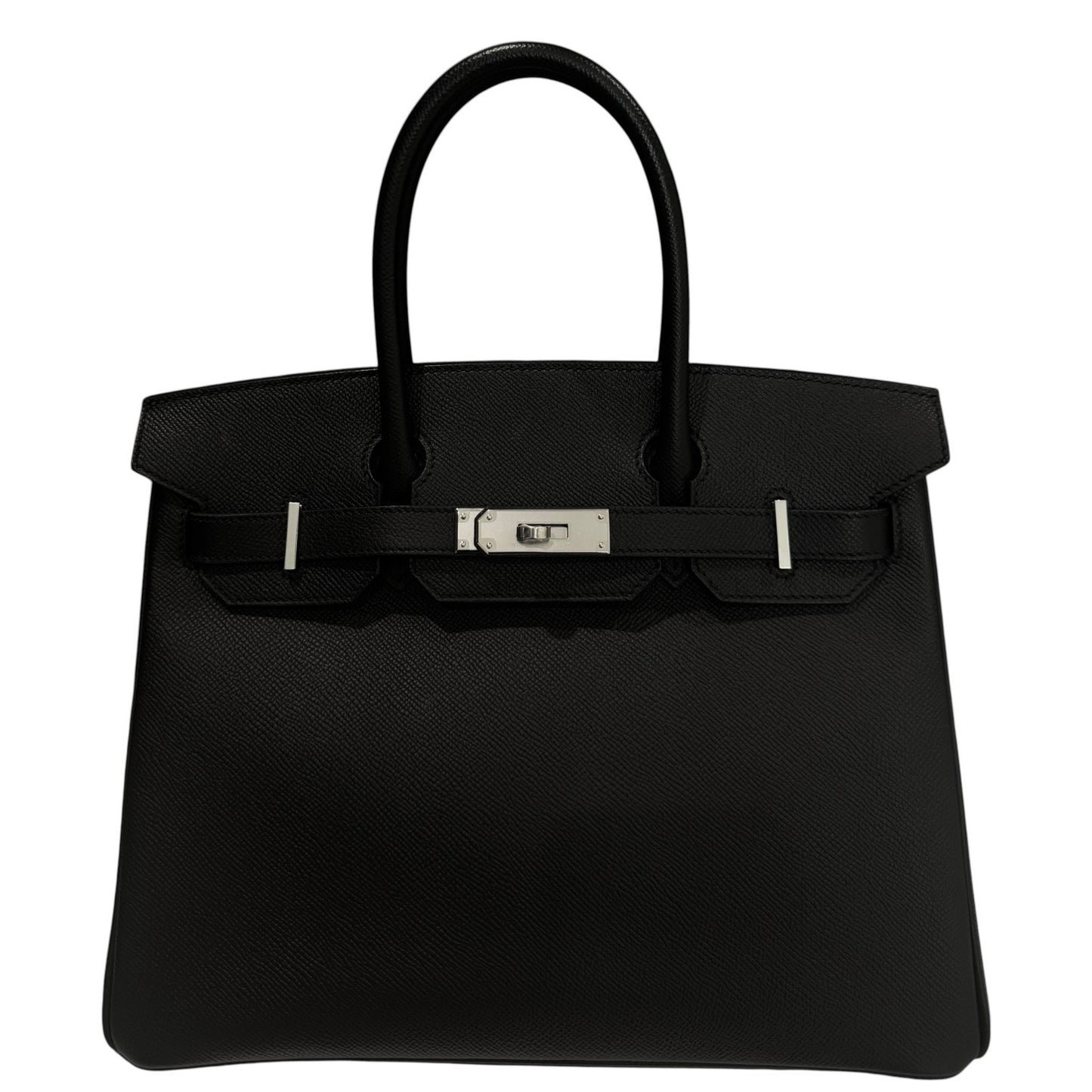 Hermes Birkin 30 Black Noir Epsom Leather Palladium Hardware RARE