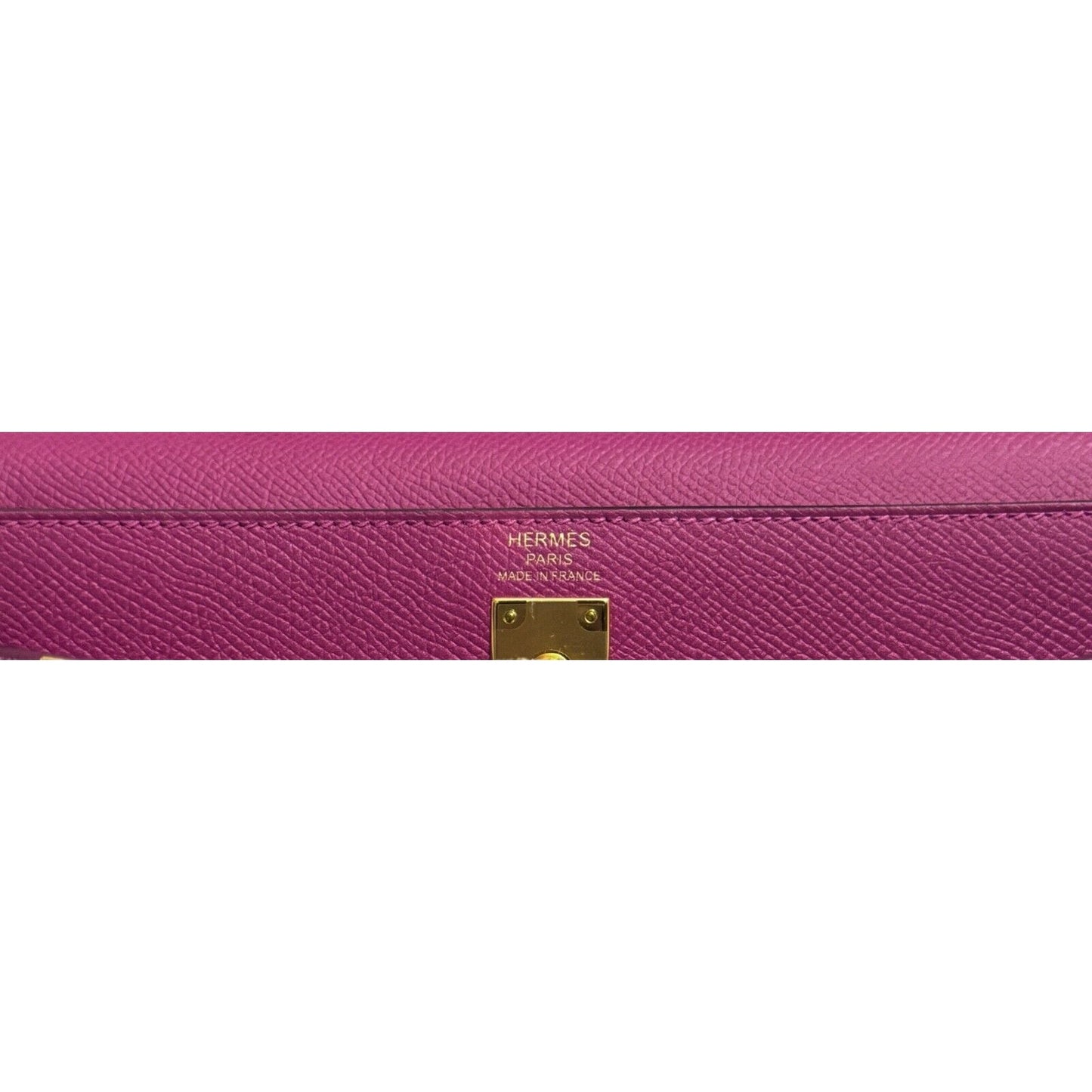 Hermes Kelly 25 Sellier Rose Pourpre Pink Purple Epsom Leather Gold Hardware