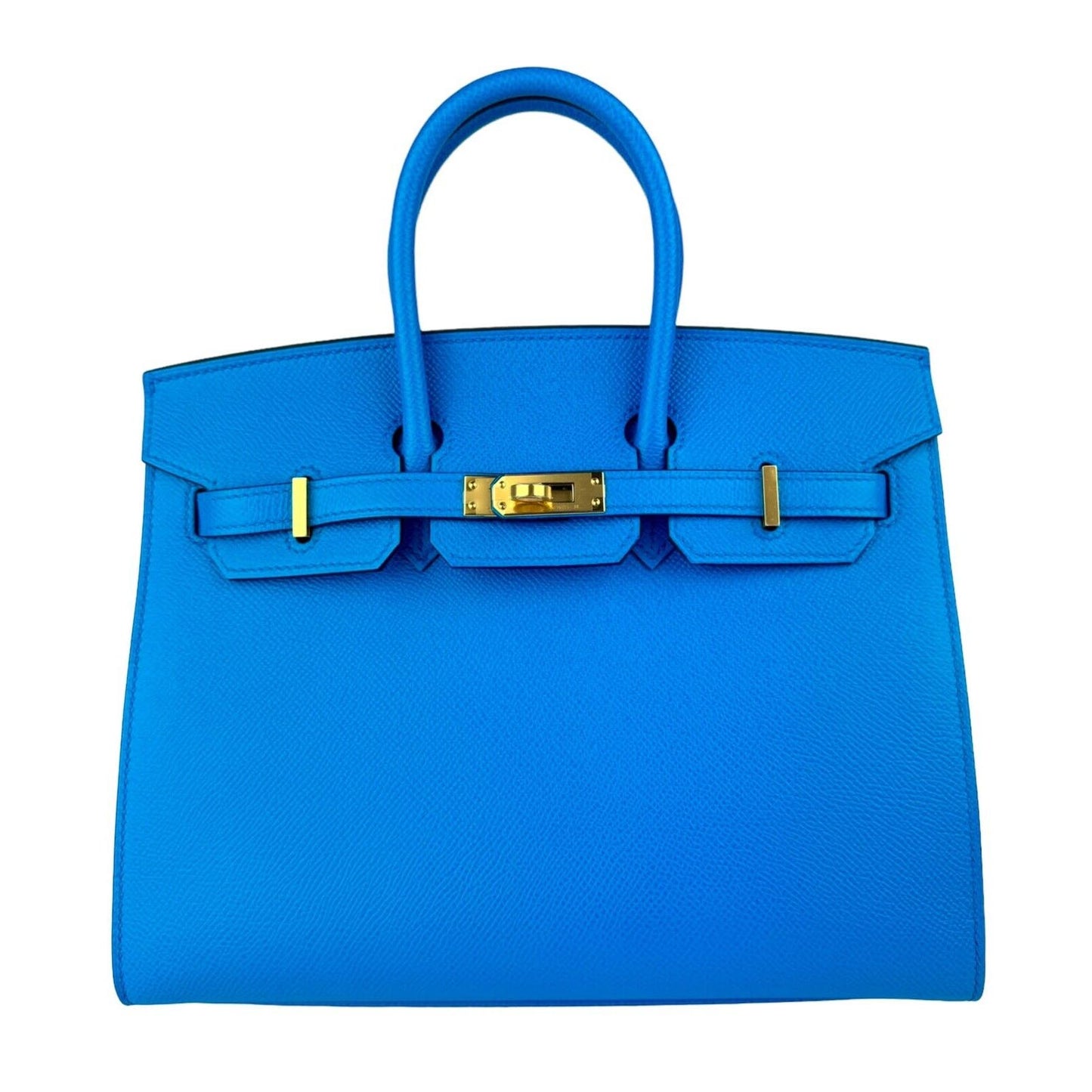 Hermes Birkin 25 Sellier Blue Frida Epsom Leather Gold Hardware