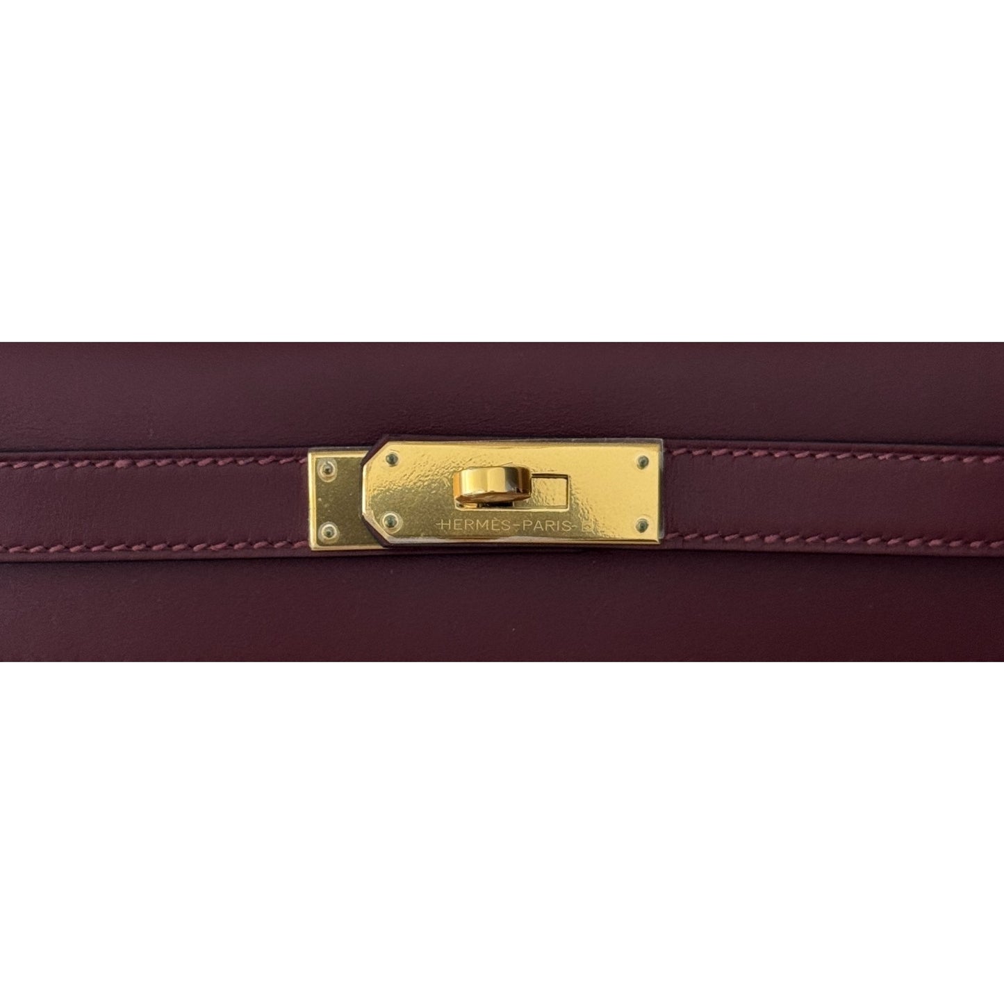 Hermes Kelly 28 Sellier Rouge H Red Sombrero Leather Gold Hardware RARE