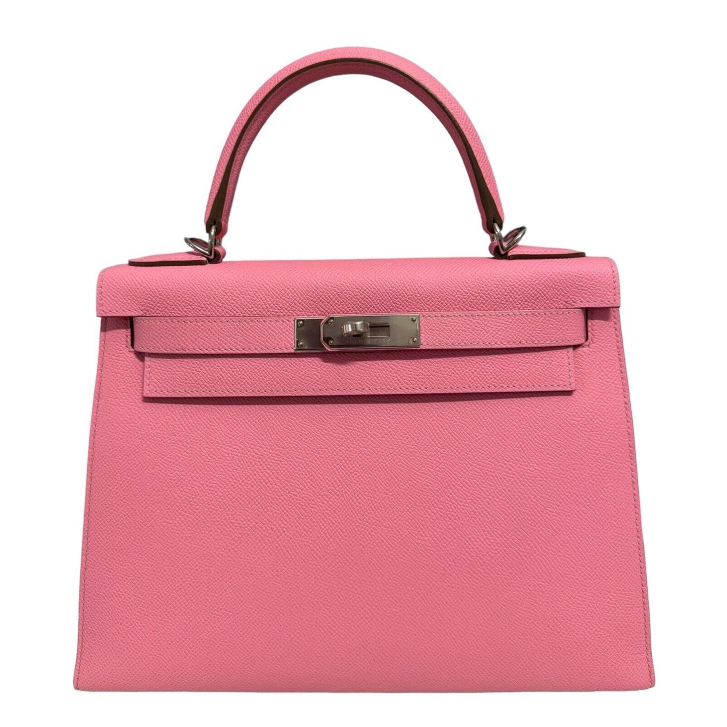 Hermes Kelly 28 Sellier Rose Confetti Pink Epsom Palladium Hardware