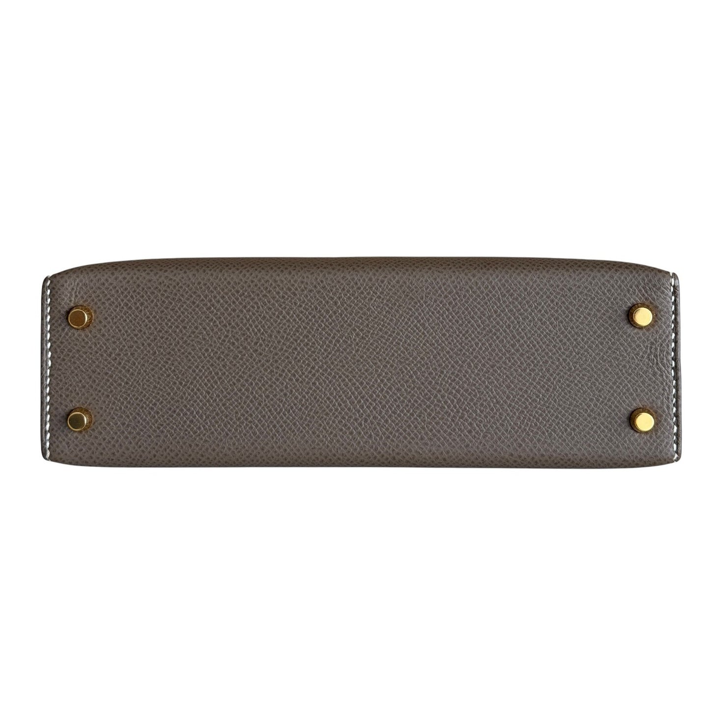 Hermes Kelly Mini 20 Etoupe Gray Epsom Leather Gold Hardware