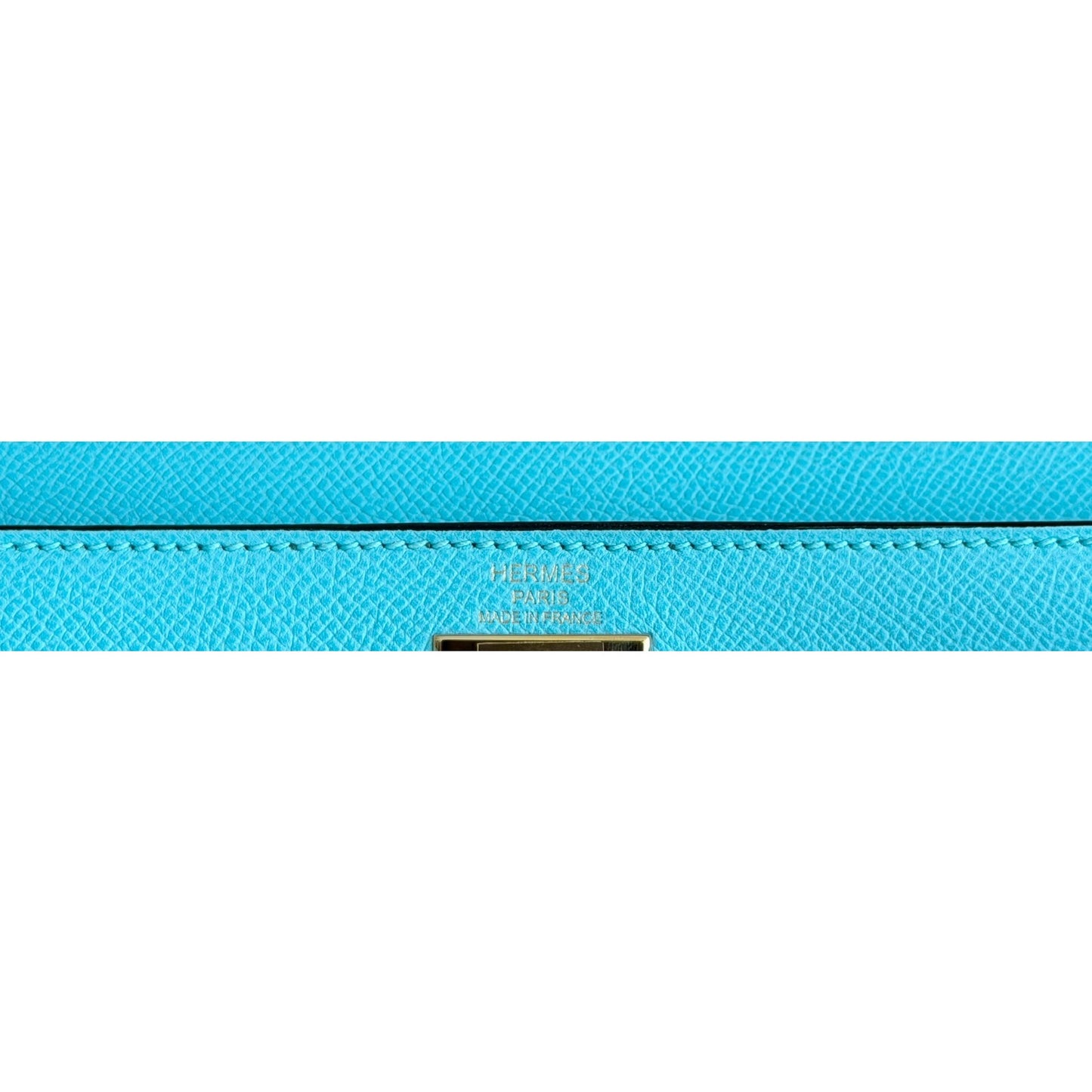 Hermes Kelly 28 Sellier Blue Atoll Epsom Leather Gold Hardware