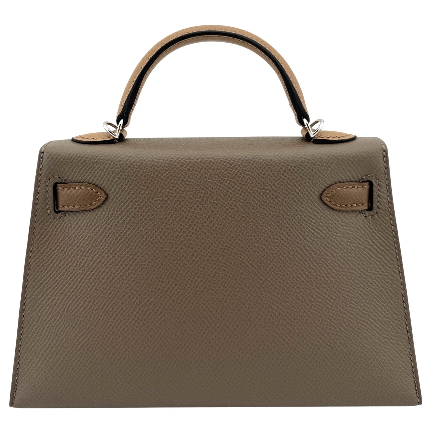 Hermes Kelly Mini 20 Tri Color Etoupe Biscuit Alezan Epsom Palladium Hardware