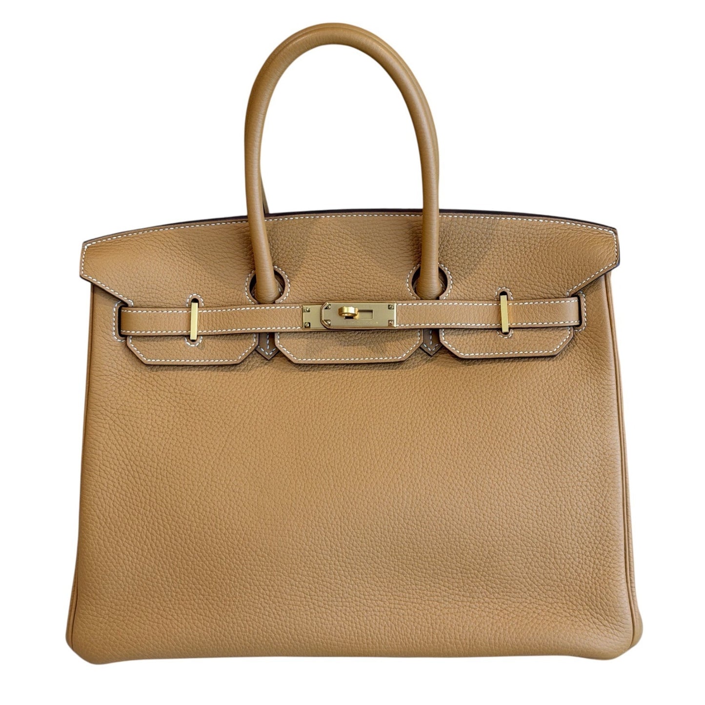Hermes Birkin 35 Sable Naturel Tan Togo Leather Gold Hardware RARE