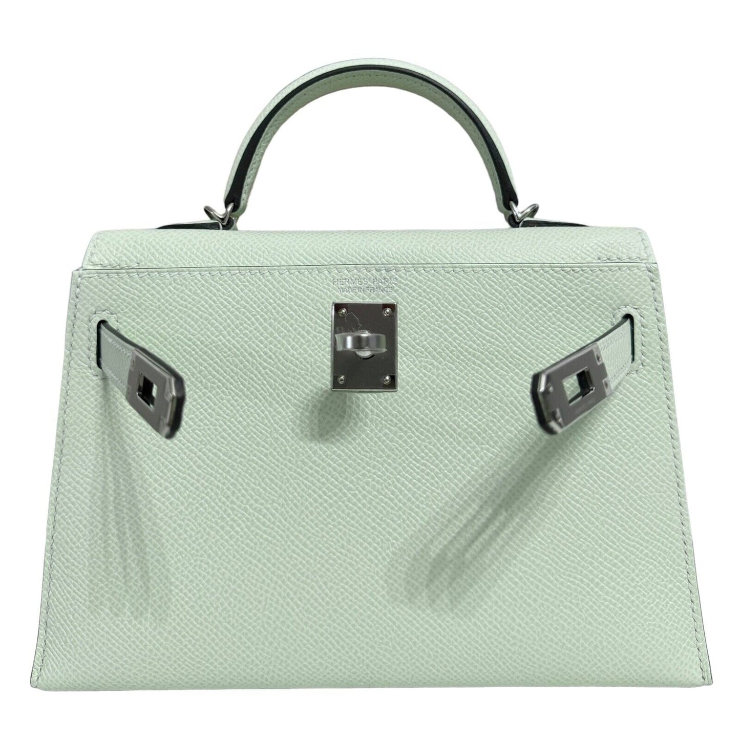 Hermes Kelly Mini 20 Vert Fizz Green Epsom Leather Palladium Hardware RARE