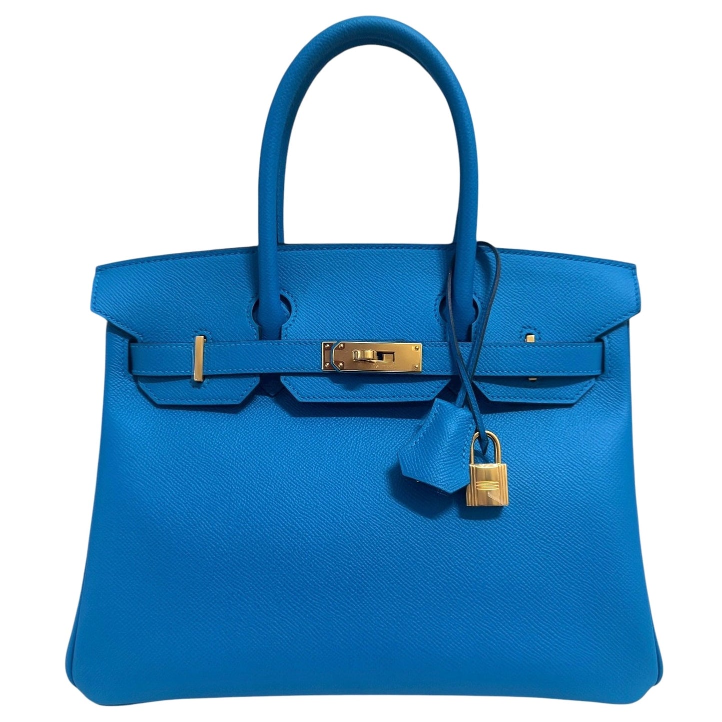 Hermes Birkin 30 Blue Zanzibar Bleu Epsom Leather Gold Hardware