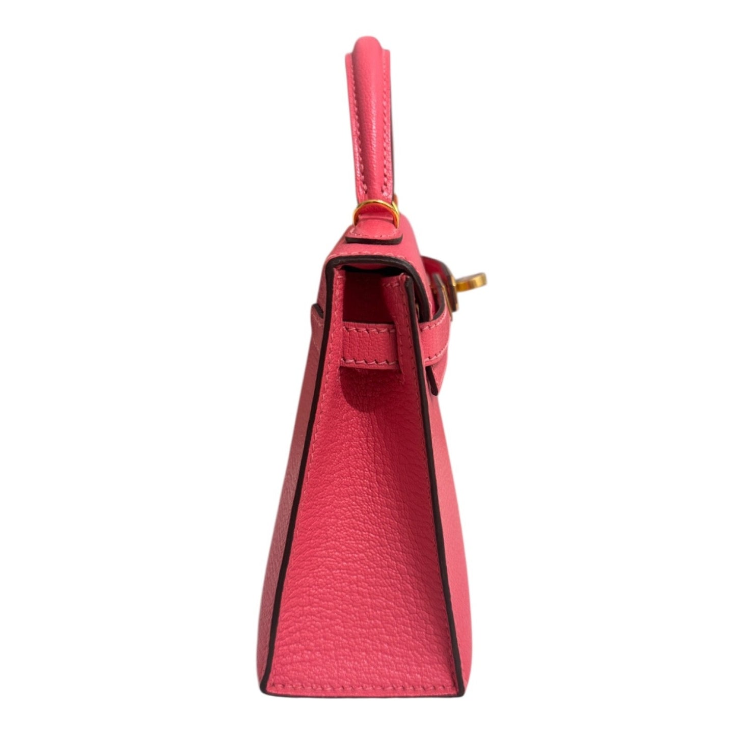 Hermes Kelly Mini 20 Rose Lipstick Pink Chèvre Leather Gold Hardware RARE
