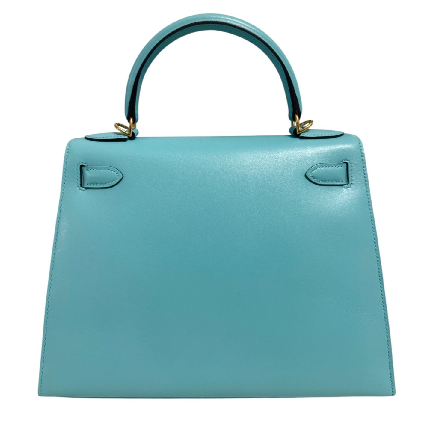 Hermes Kelly 28 Sellier Blue Atoll Tiffany Blue Tadelakt Leather Gold Hardware