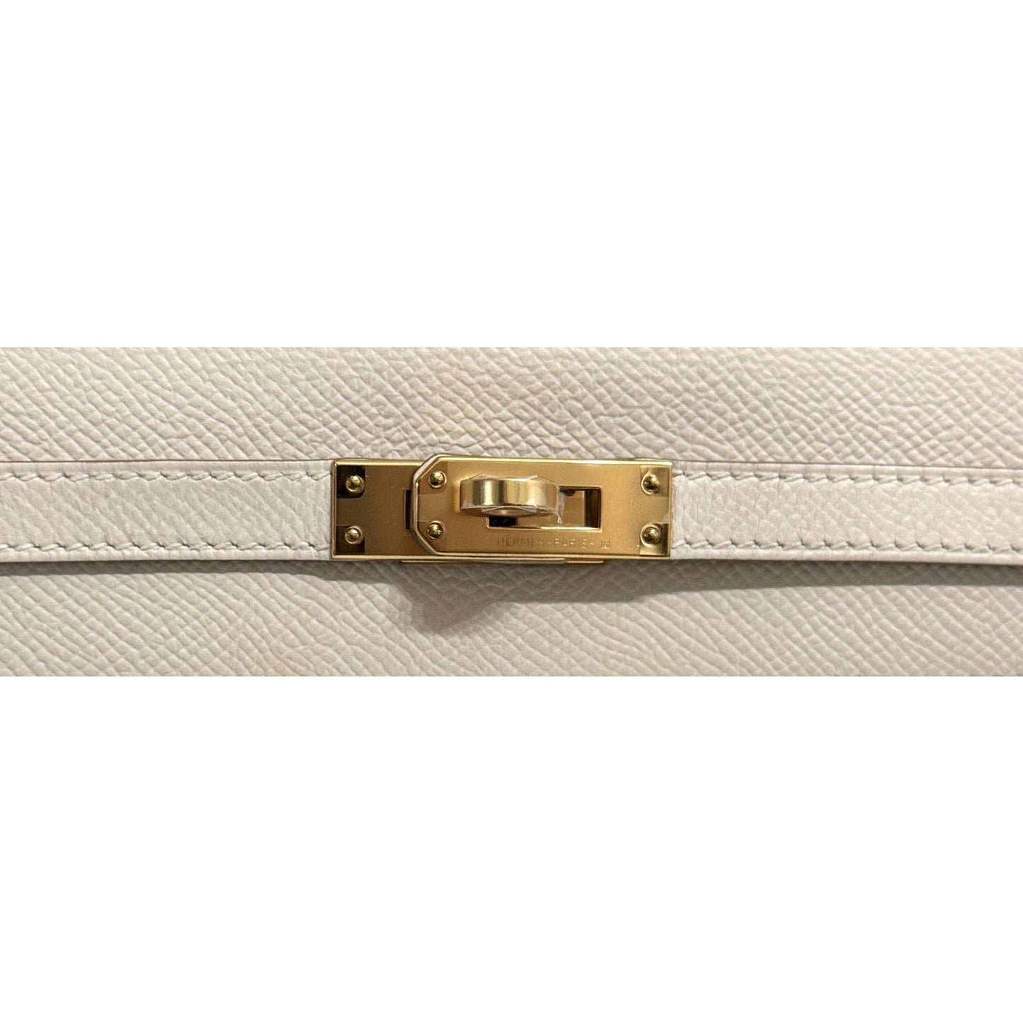 Hermes Kelly 25 Sellier Craie Cream Epsom Leather Gold Hardware