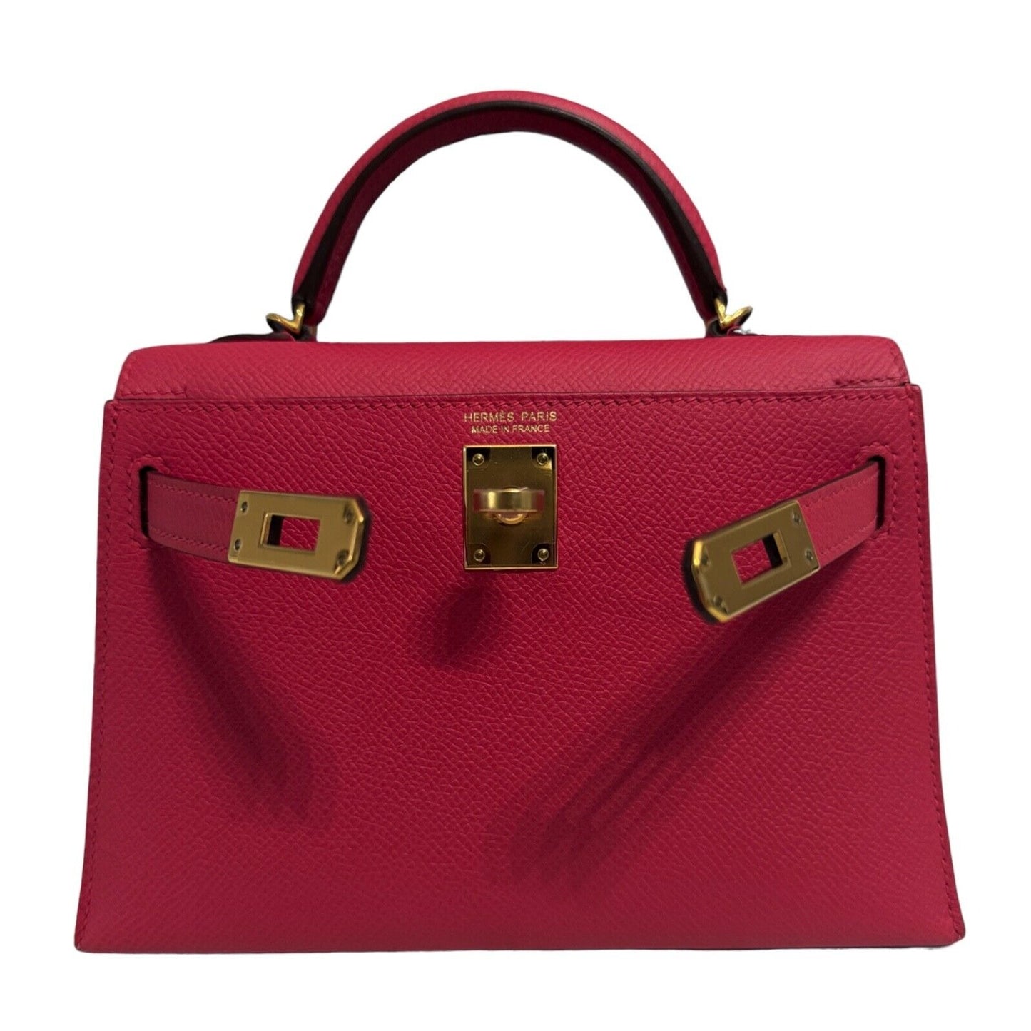 Hermes Kelly Mini 20 Rose Extreme Pink Epsom Leather Gold Hardware