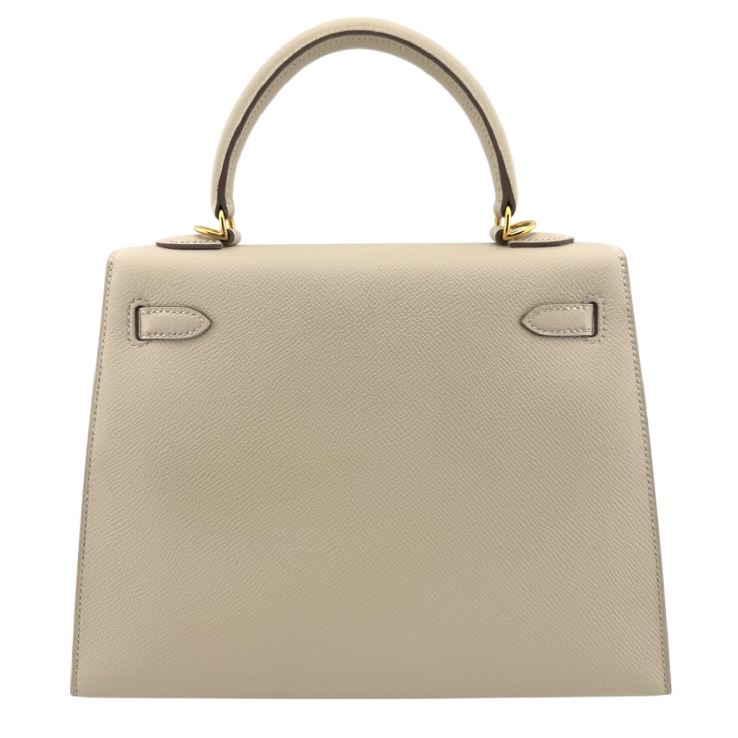 Hermes Kelly 25 Sellier Craie Cream White Epsom Leather Gold Hardware