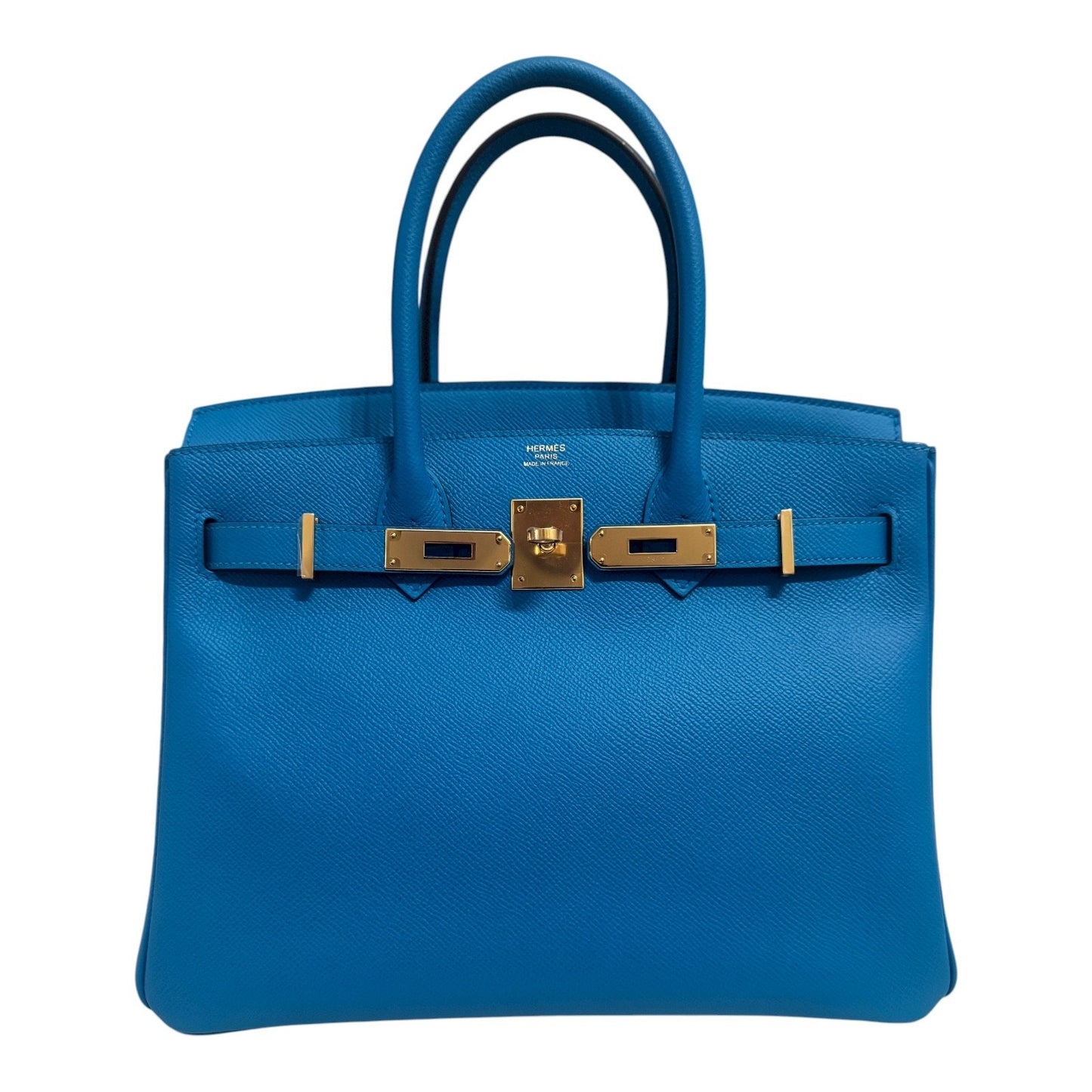 Hermes Birkin 30 Blue Zanzibar Bleu Epsom Leather Gold Hardware