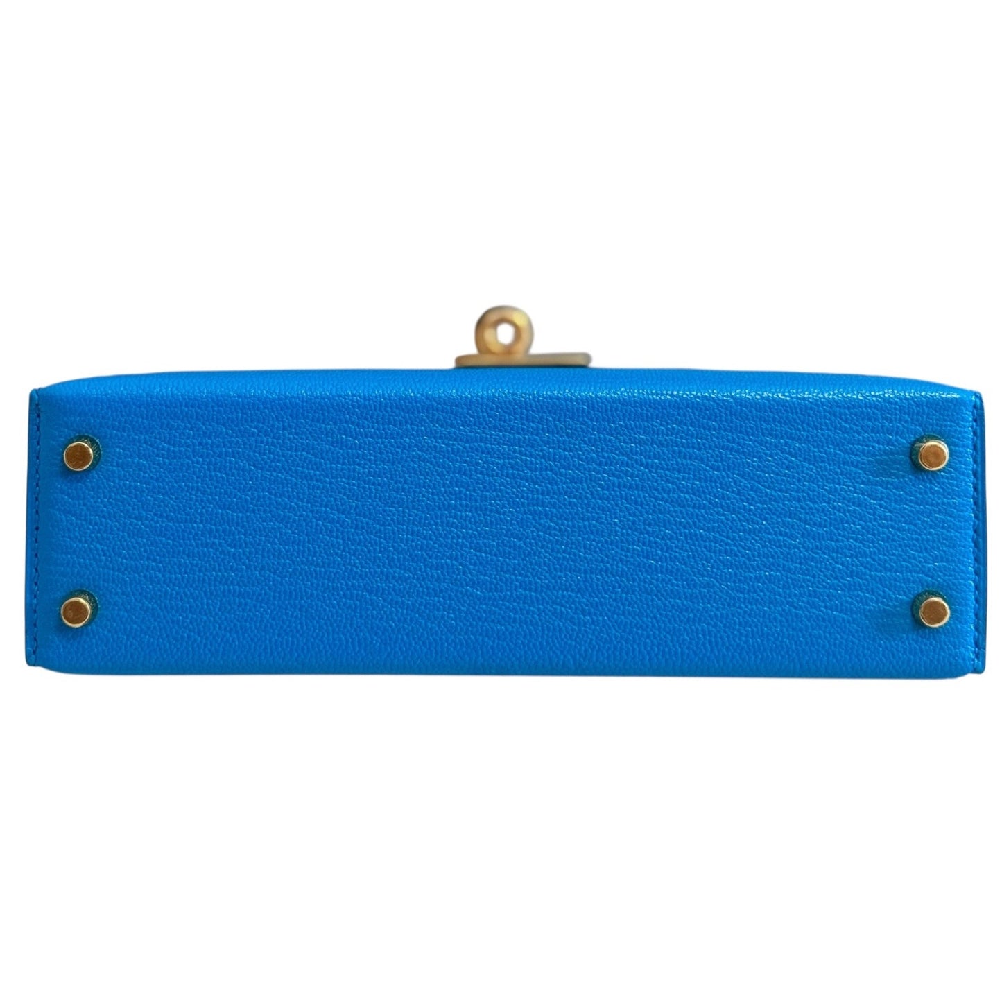 Hermes Kelly Mini 20 Blue Frida Chèvre Leather Palladium Hardware RARE