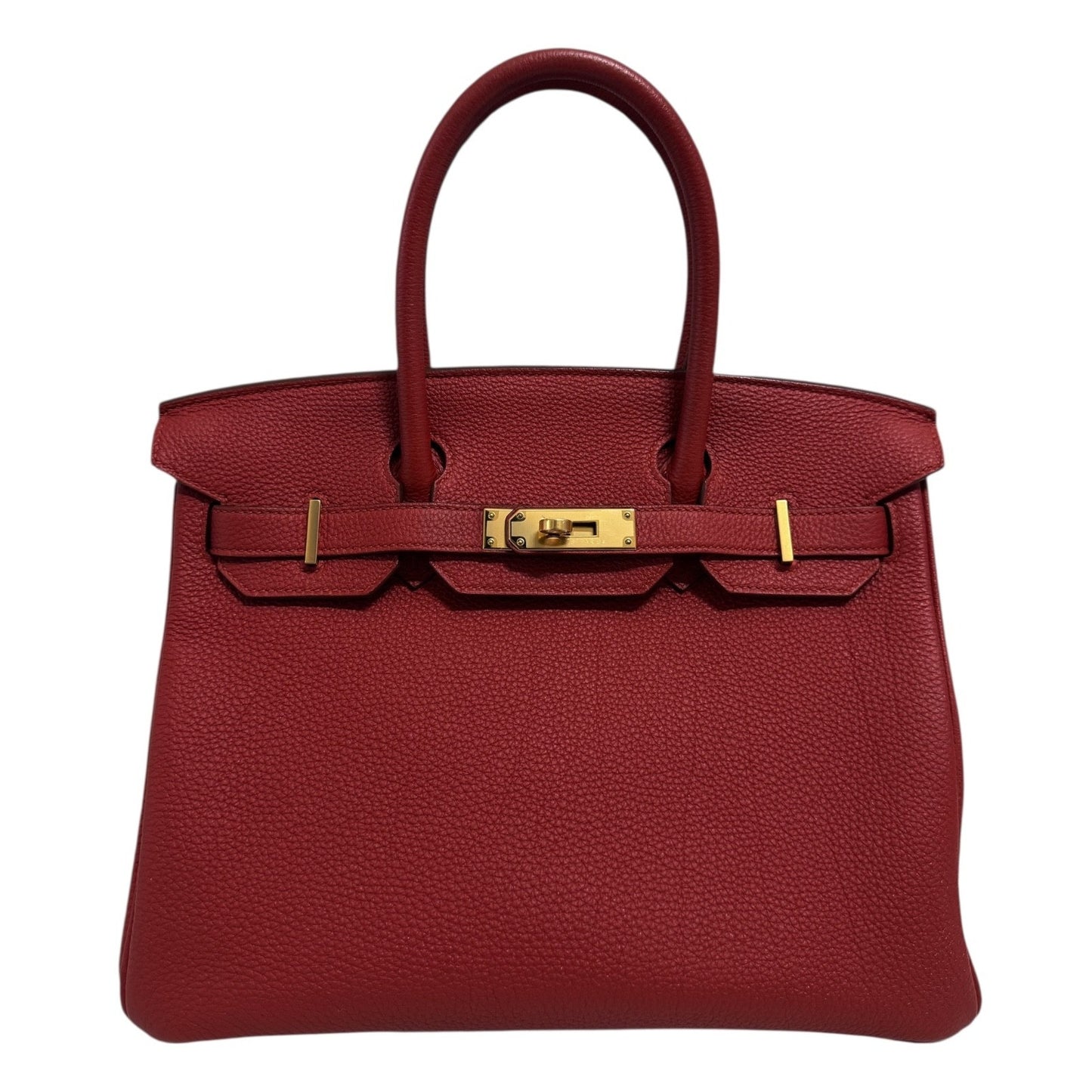 Hermes Birkin 30 Rouge Vif Red Togo Leather Gold Hardware