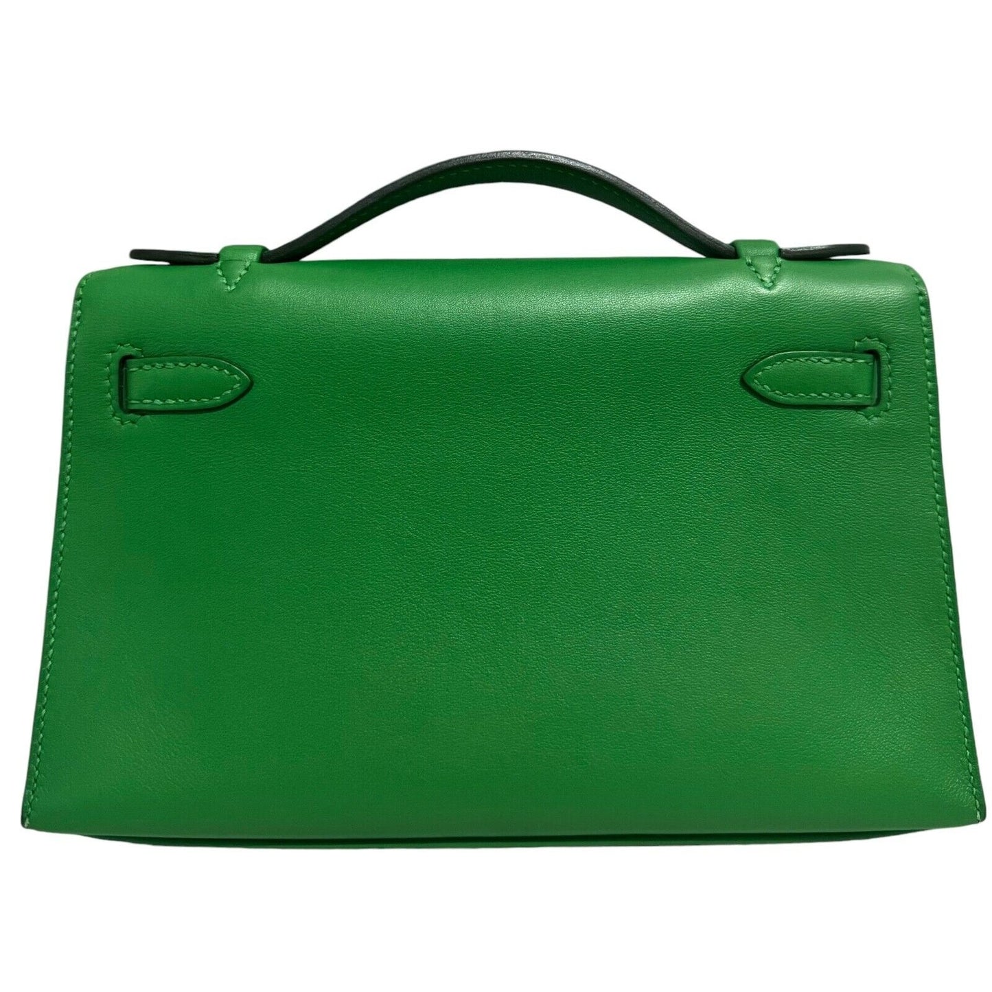 Hermès Pochette Kelly Mini Swift Bamboo Bambou Green Leather Gold Hardware