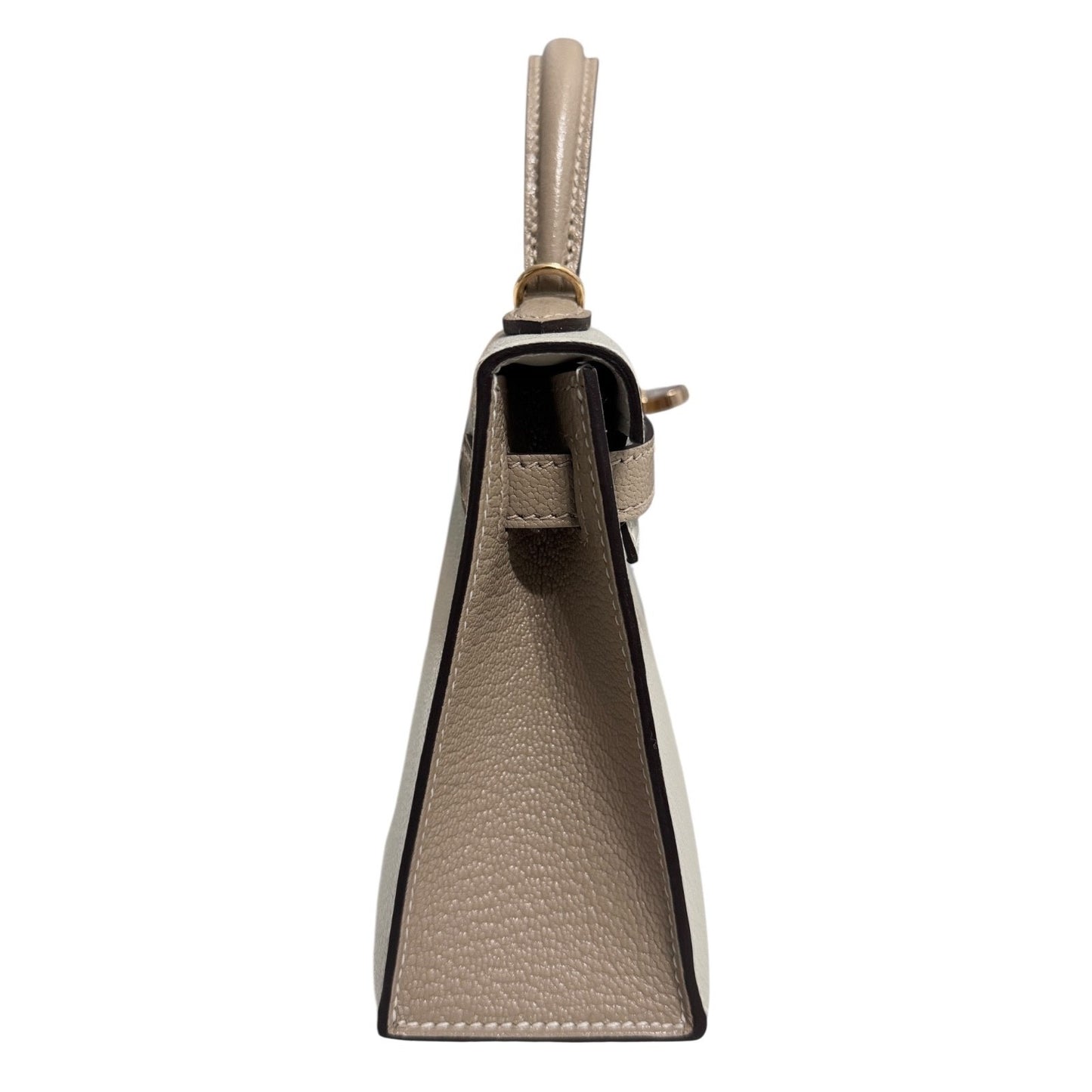 Hermes Kelly Mini 20 Special Order Gris Perle Tourterelle Chèvre Permabrass HWR