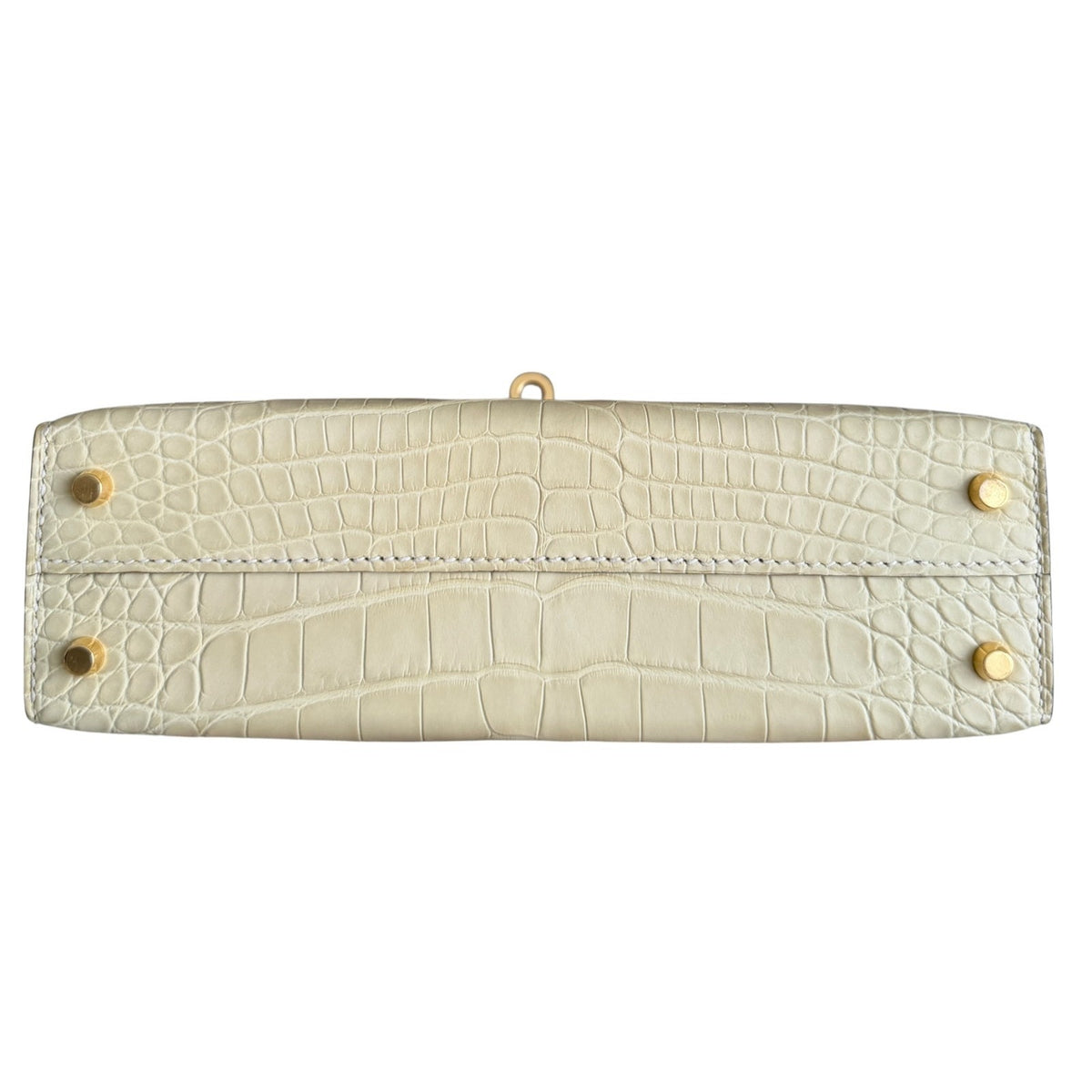 Hermes Kelly Mini 20 Matte Alligator Leather Vanille Vanilla Gold Hardware
