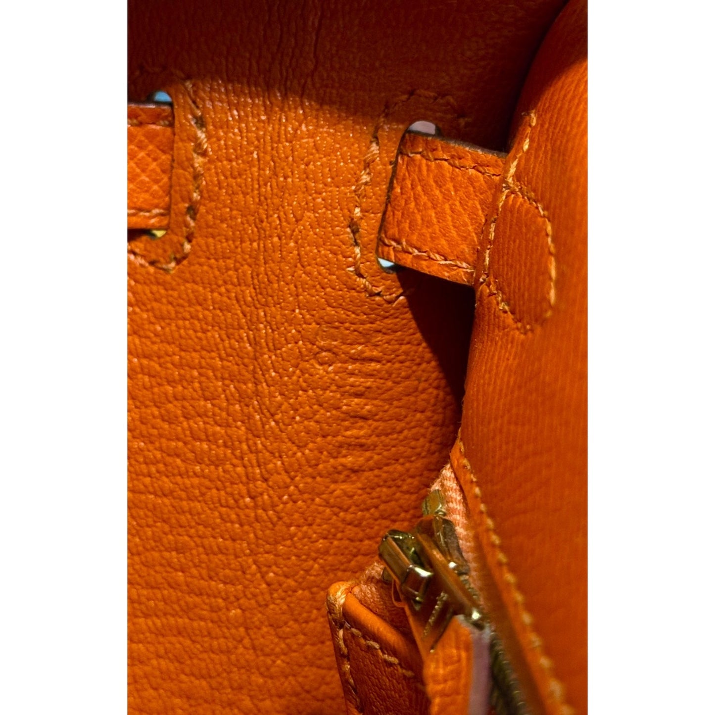 Hermes Kelly 25 Sellier Feu Orange Epsom Leather Gold Hardware