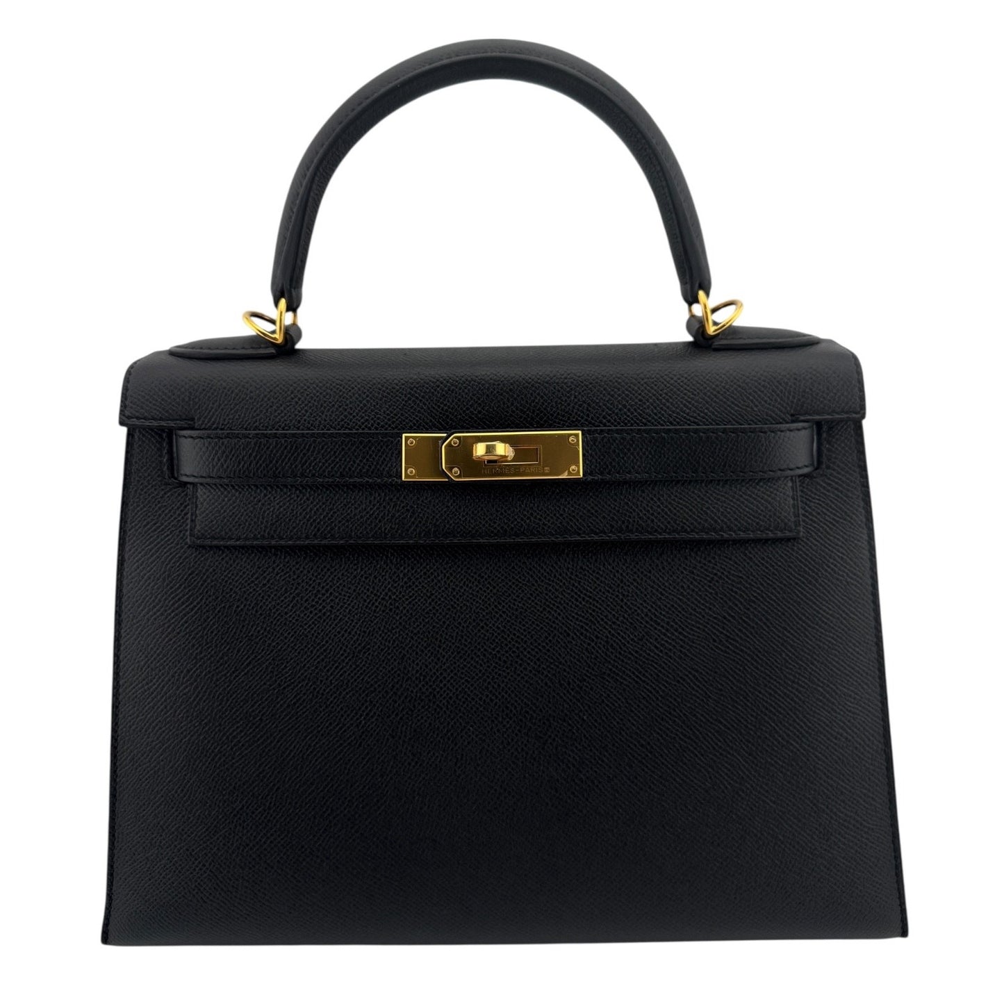 Hermes Kelly 28 Sellier Black Noir Epsom Leather Gold Hardware