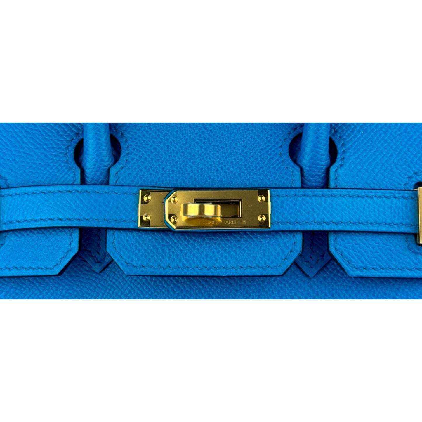 Hermes Birkin 25 Sellier Blue Frida Epsom Leather Gold Hardware