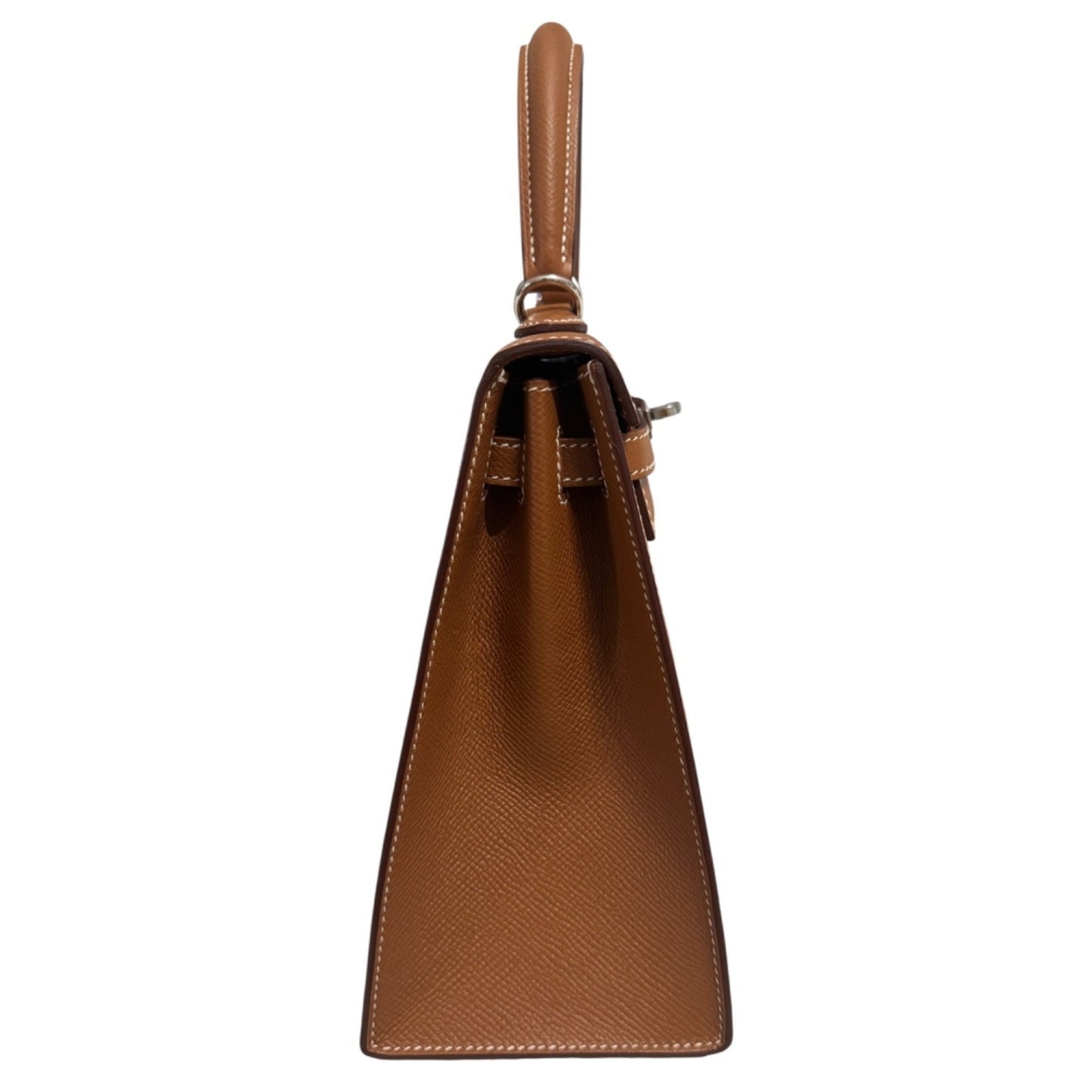 Hermes Kelly 25 Sellier Gold Tan Epsom Leather Palladium Hardware