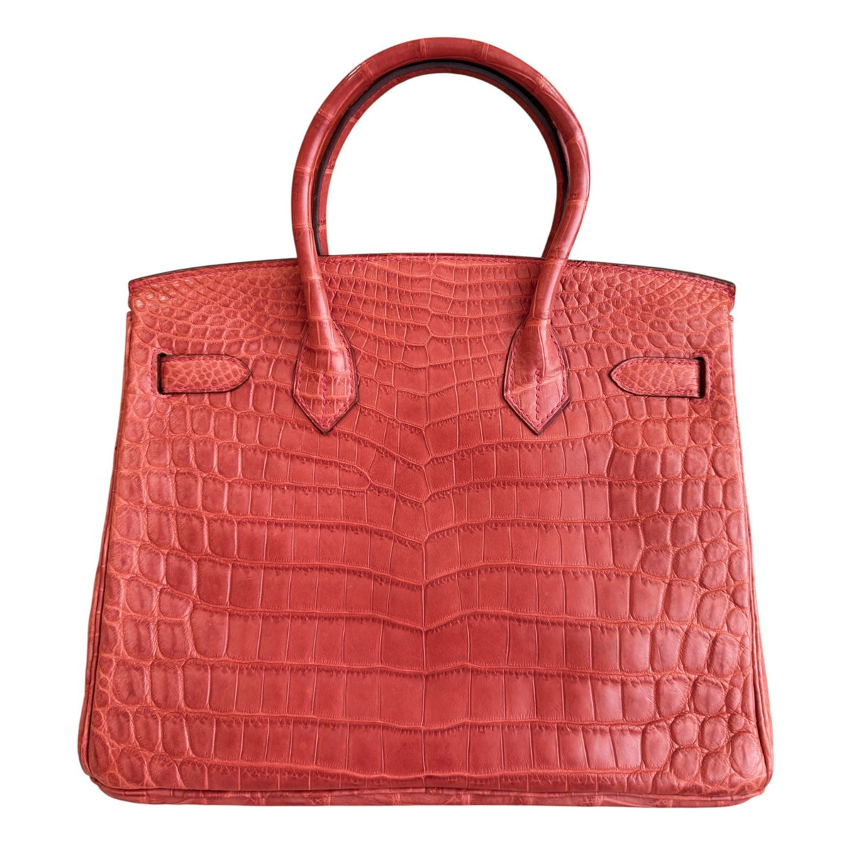 Hermes Birkin 30 Sanguine Orange Matte Alligator Leather Gold Hardware