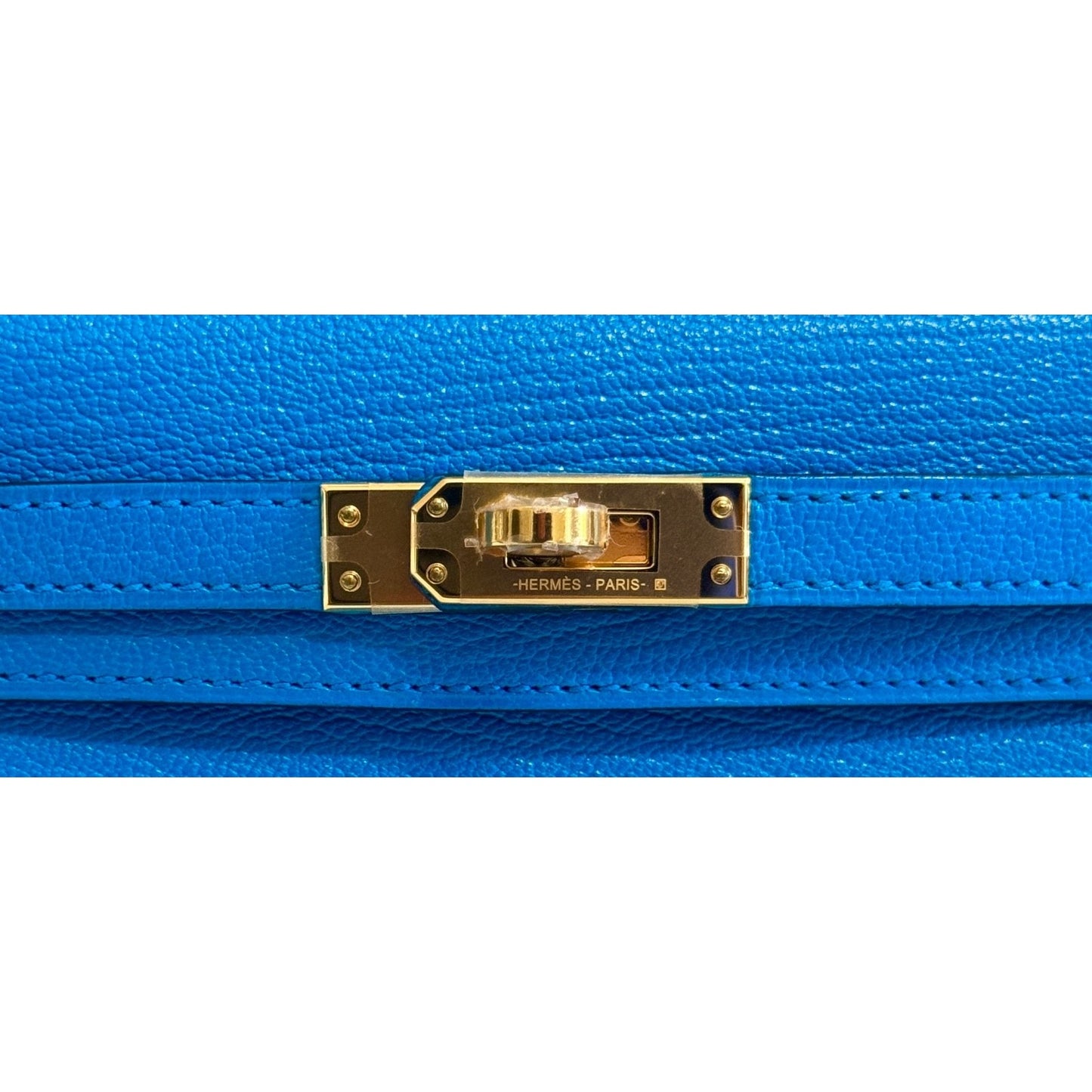 Hermes Kelly Mini 20 Blue Frida Chèvre Leather Palladium Hardware RARE