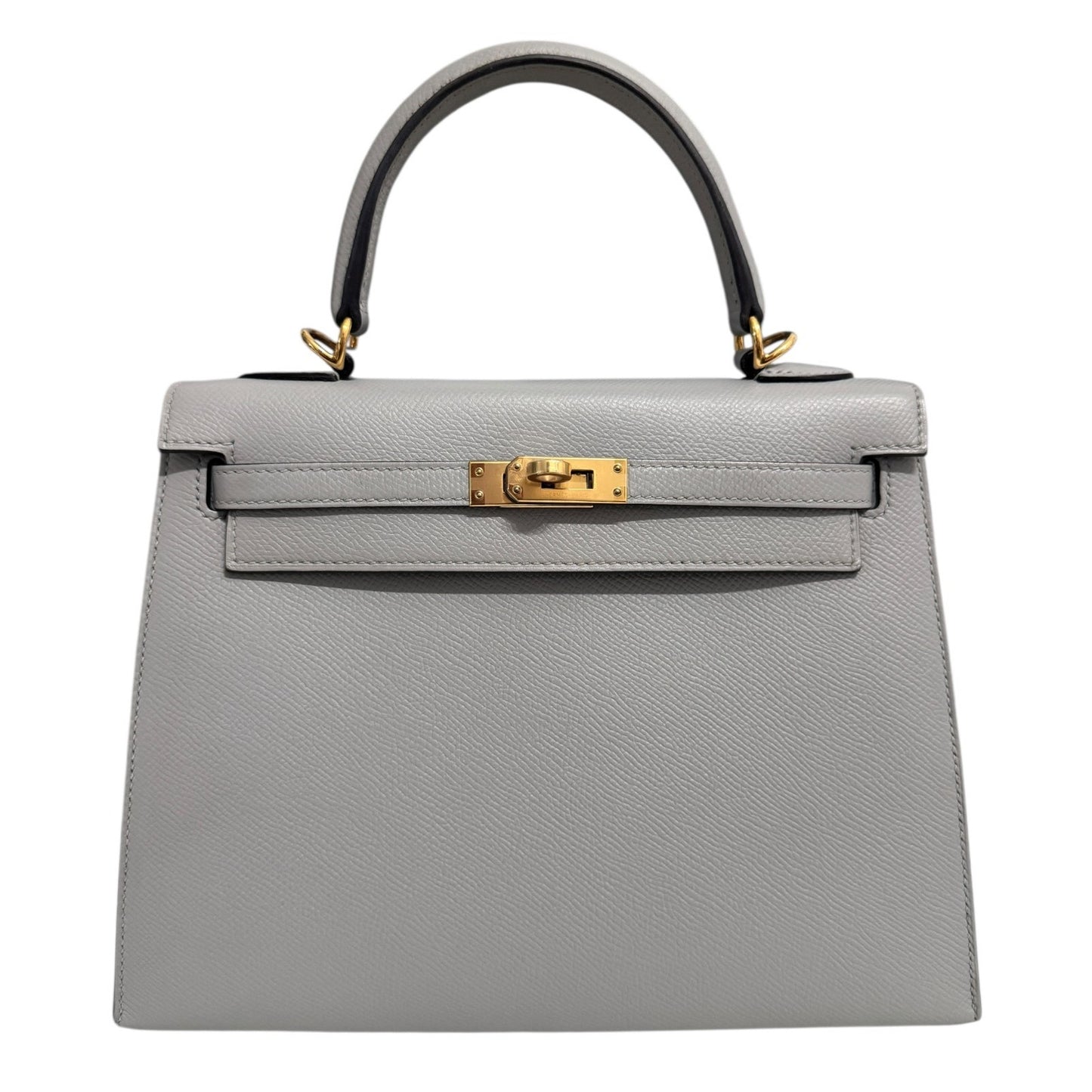 Hermes Kelly 25 Sellier Gris Mouette Gray Epsom Leather Gold Hardware