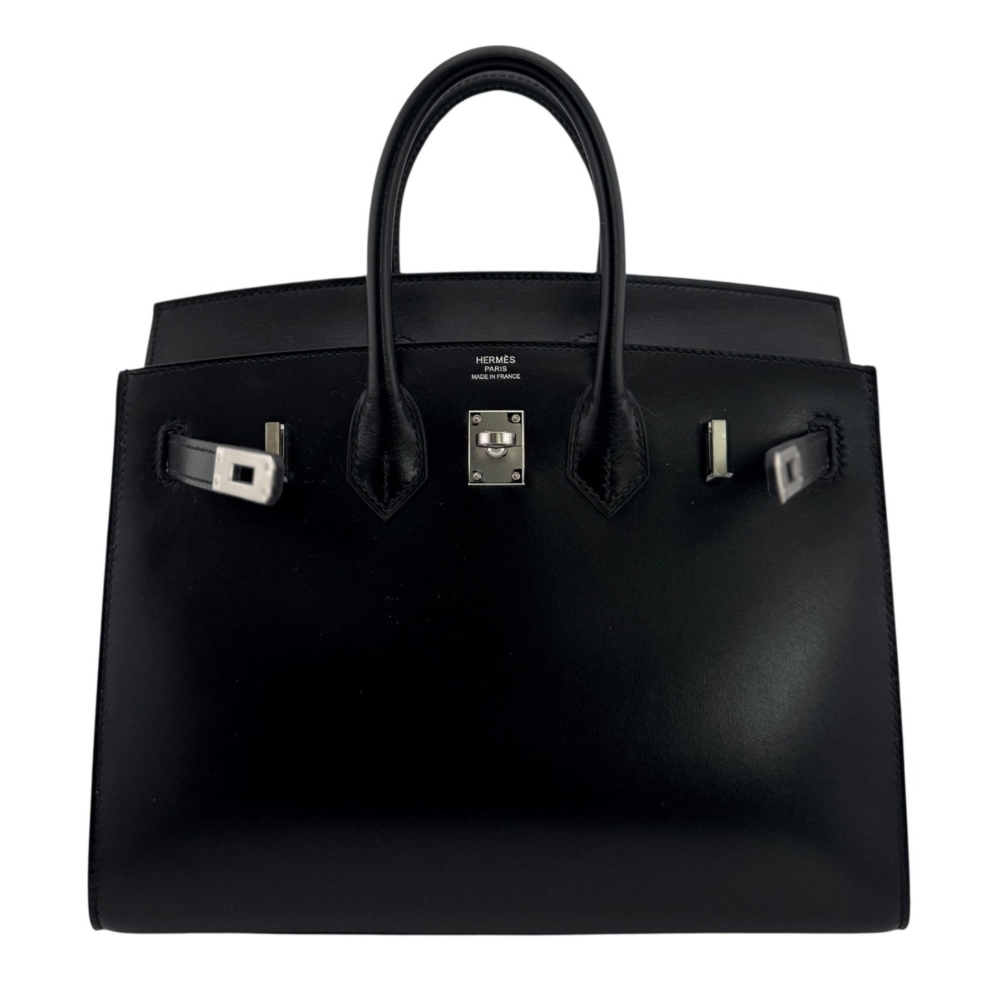 Hermes Birkin 25 Sellier Black Noir Box Leather Palladium Hardware NEW RARE