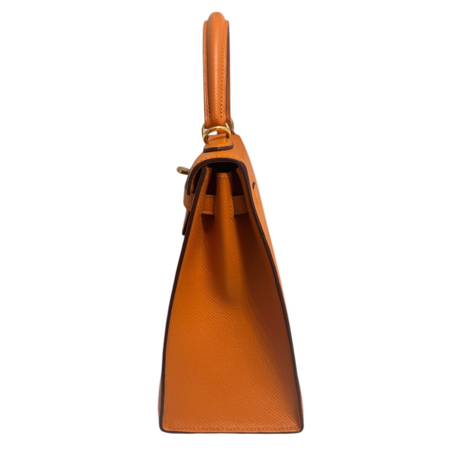 Hermes Kelly 25 Sellier Apricot Orange Epsom Leather Gold Hardware