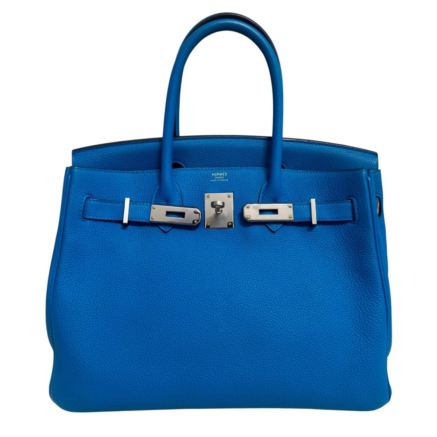 Hermes Birkin 30 Verso Blue Zanzibar Malachite Togo Leather Palladium Hardware