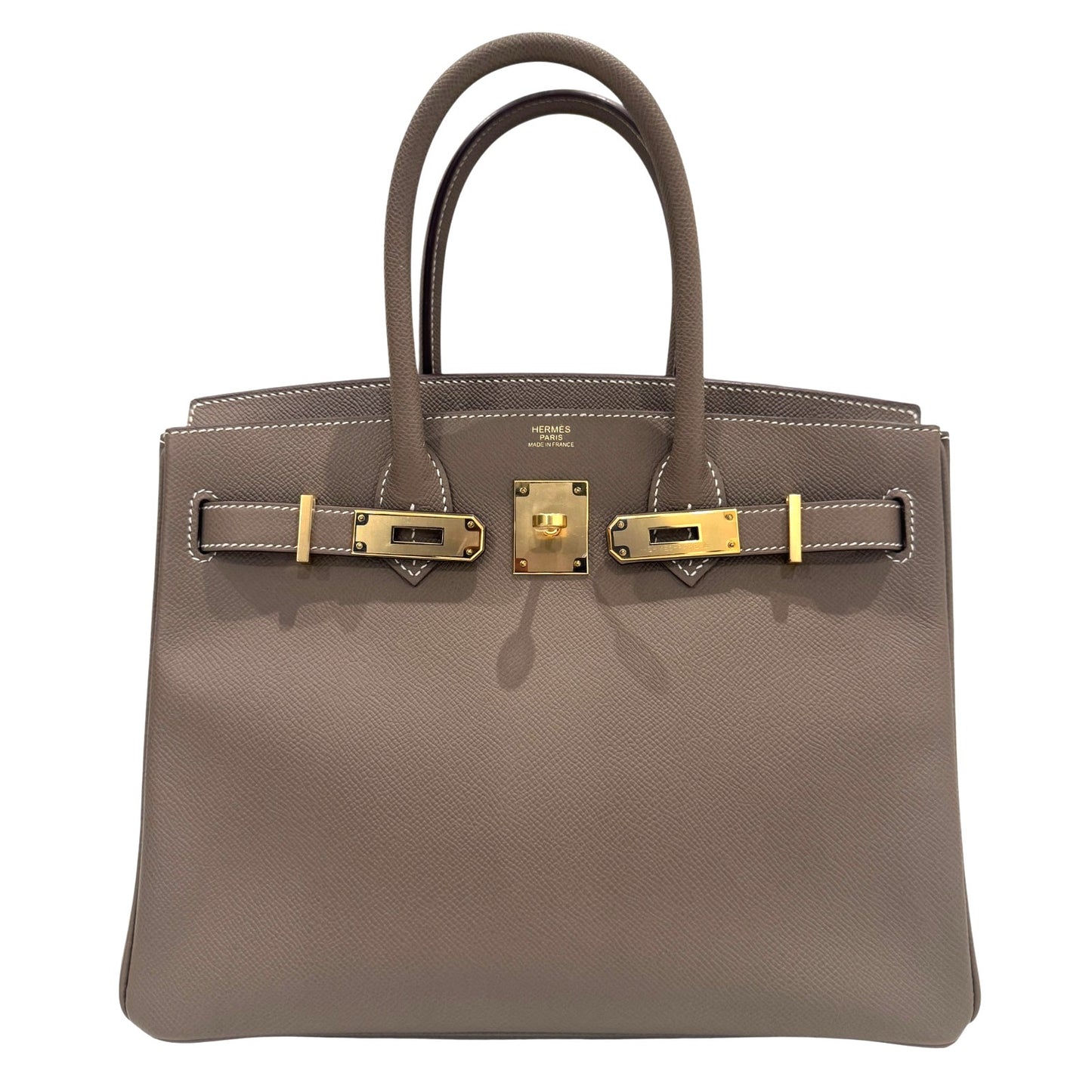 Hermes Birkin 30 Etoupe Gray Epsom Leather Gold Hardware