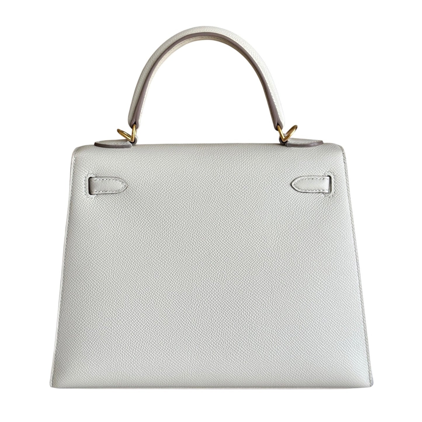 Hermes Kelly 25 Sellier Craie White Epsom Leather Gold Hardware
