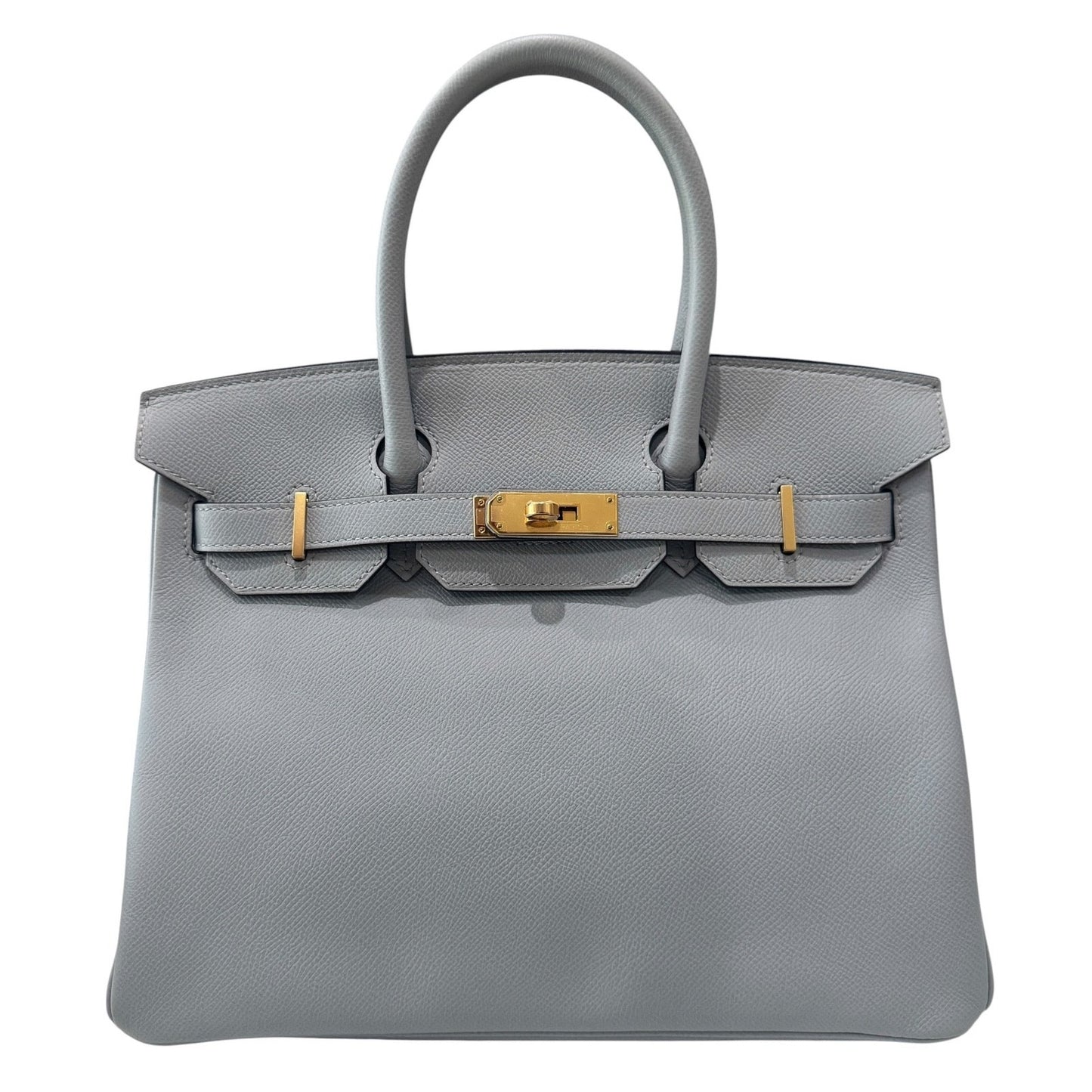 Hermes Birkin 30 Blue Glacier Gray Epsom Leather Gold Hardware Rare