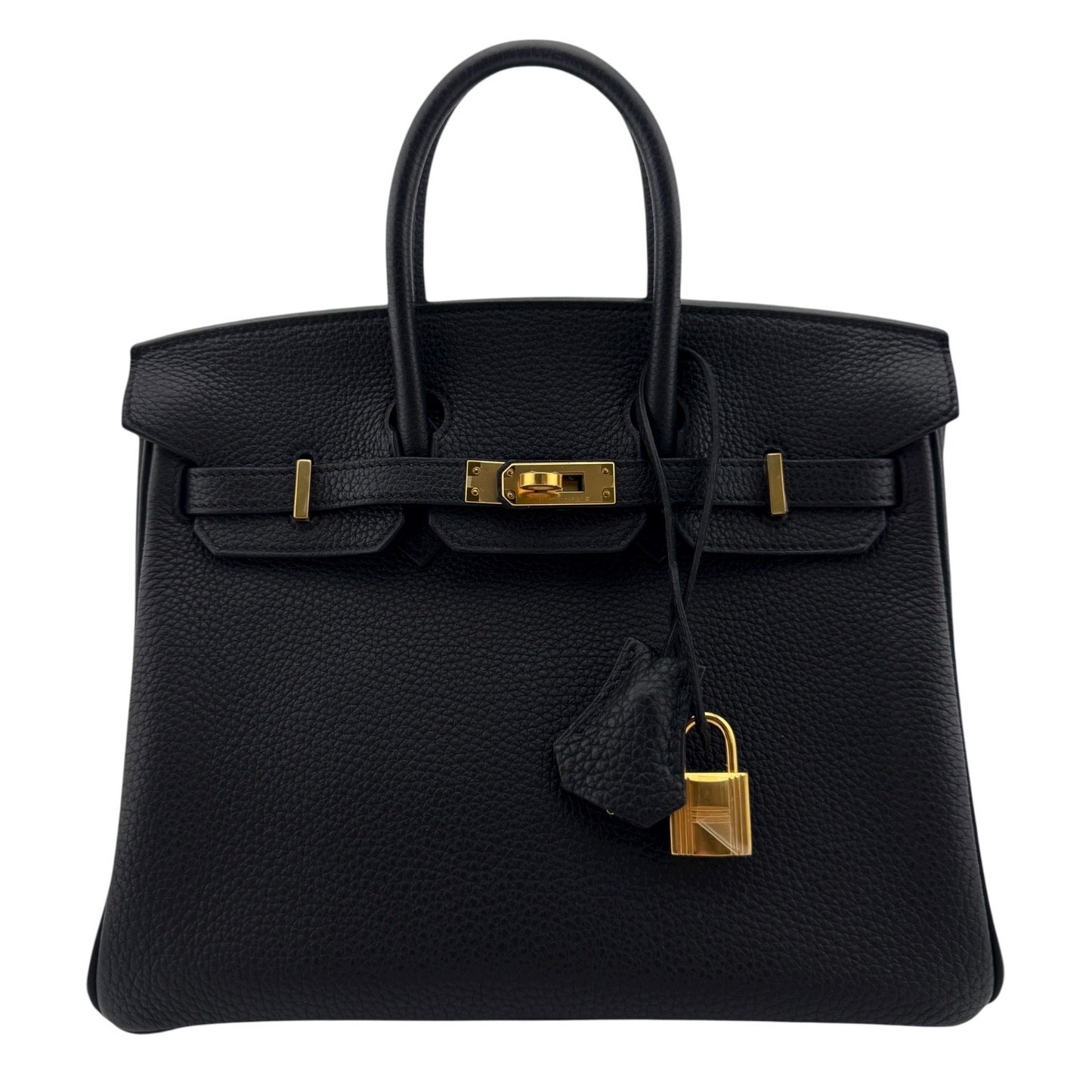 Hermes Birkin 25 Black Noir Togo Leather Gold Hardware Handbag