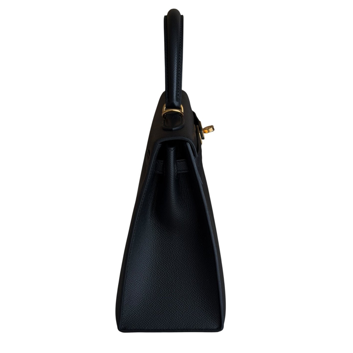 Hermes Kelly 25 Sellier Black Noir Epsom Leather Gold Hardware RARE